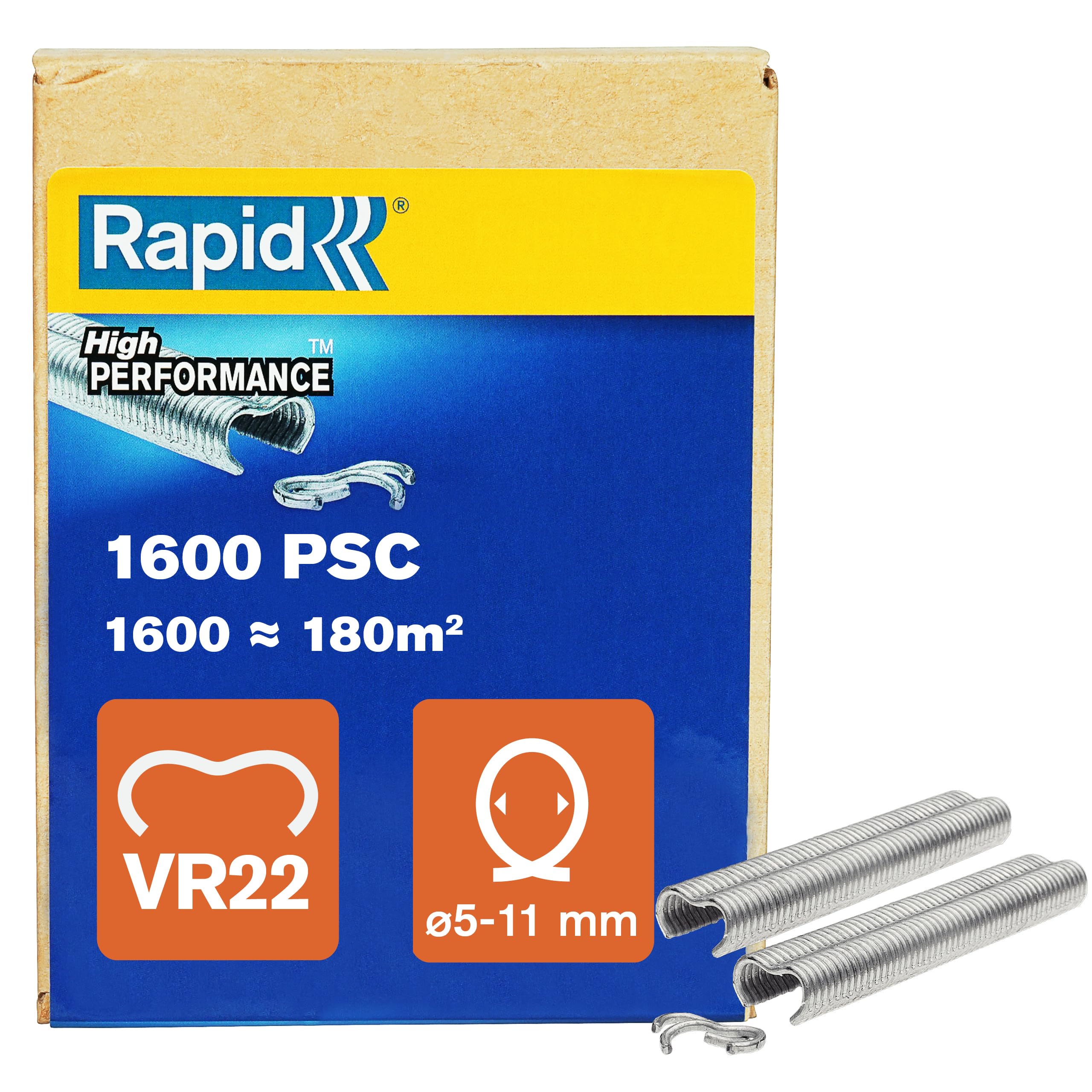 RapidVR22 Galvanized Fence Hogrings, Suitable for 5-11 mm Netting Wire, Ideal for Securing Cages and Fencing, 1600 Pieces, Boxed (40108810)