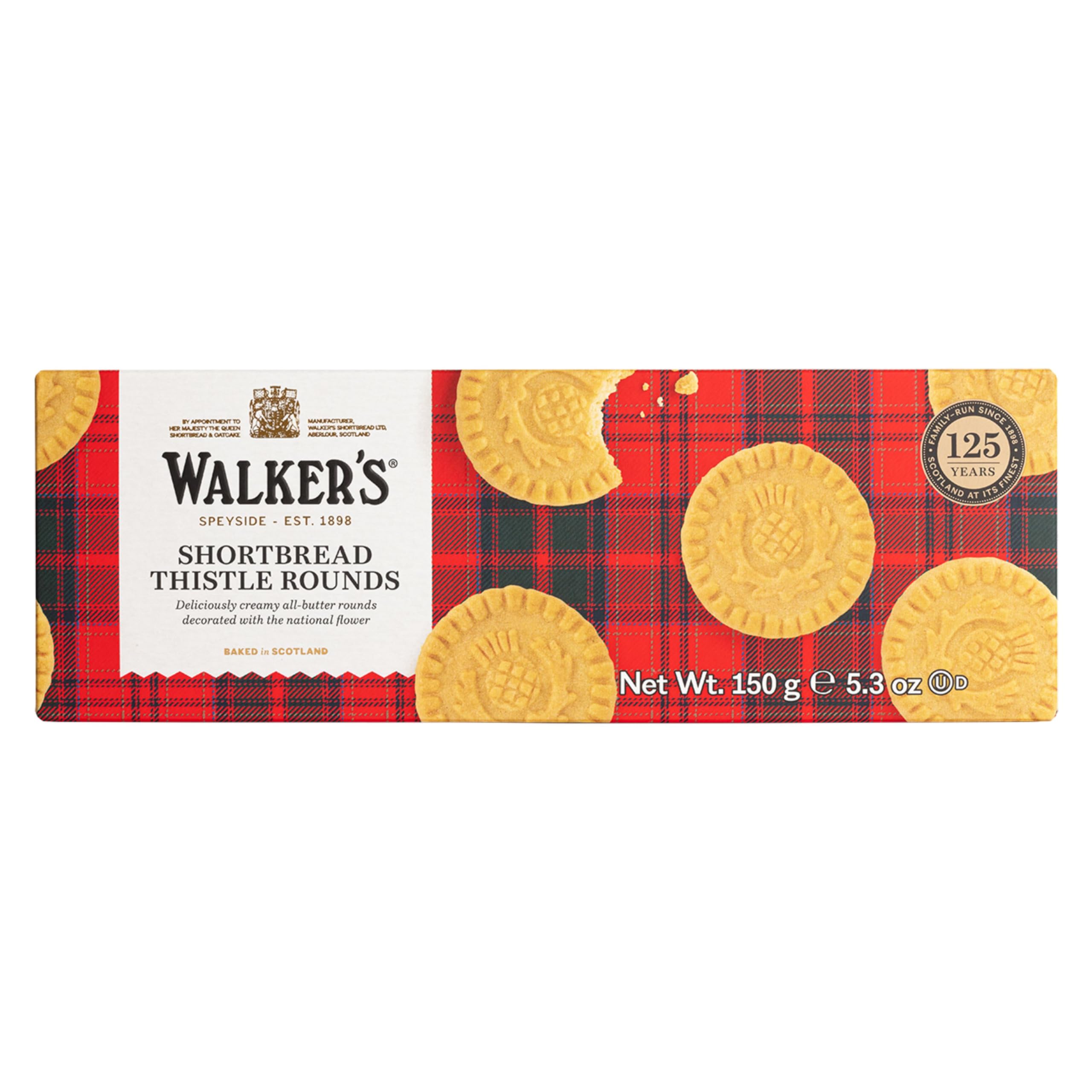 WalkersPure Butter Shortbread Rounds, 150g