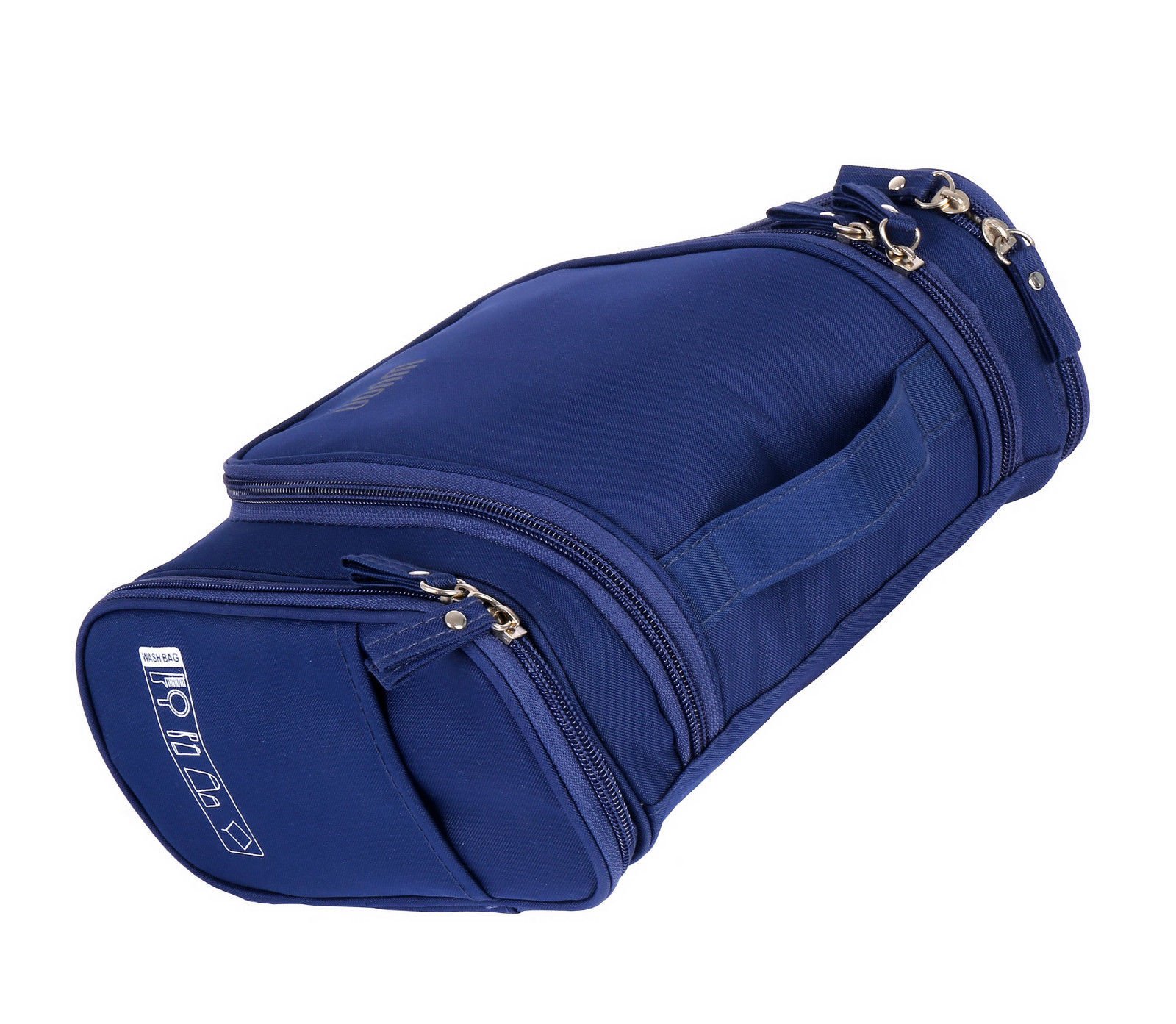 ProEquipe Navy: Deluxe Travel Kit Organizer W/Hanger Hook Bathroom Storage Cosmetic Bag Toiletry Bag Free Toothbrush Kit.(Navy)