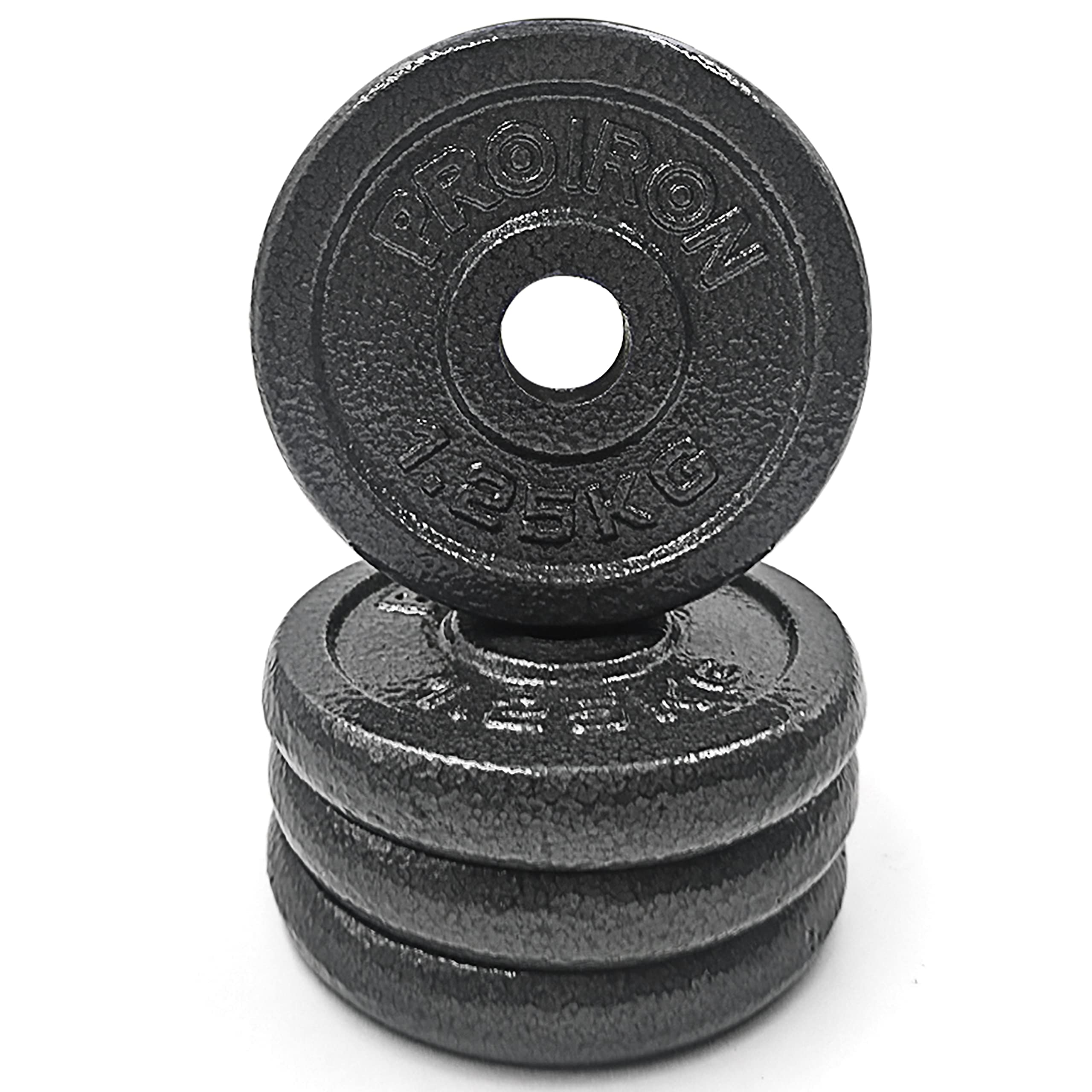 PROIRON Cast Iron Weight Plates Set 1.25kg,2.5kg,5kg,10kg (Choice of Sizes) for 1" Dumbbell Handle Bar