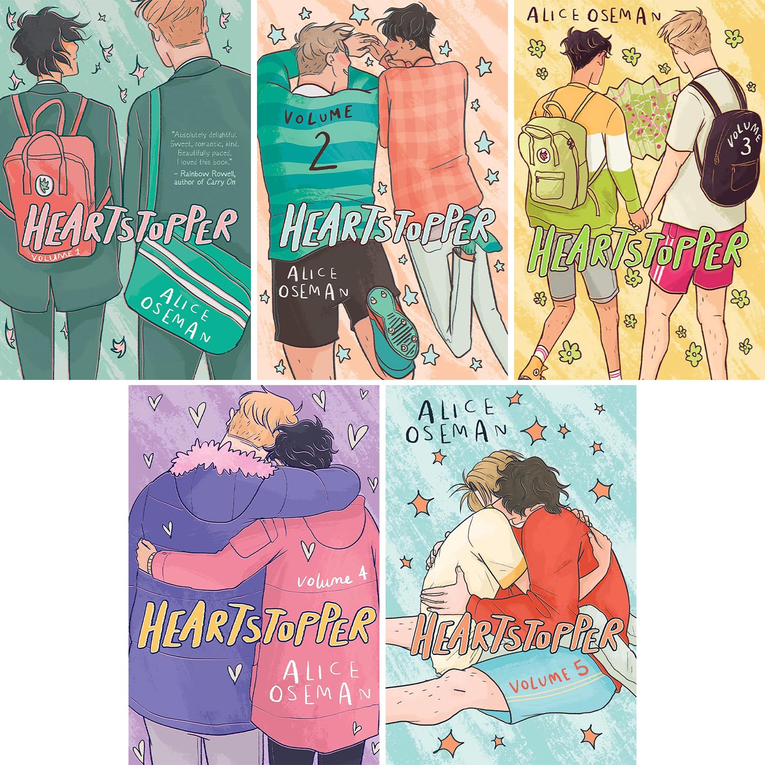 Heartstopper Series, Set of 5 Books, Vol. 1-5