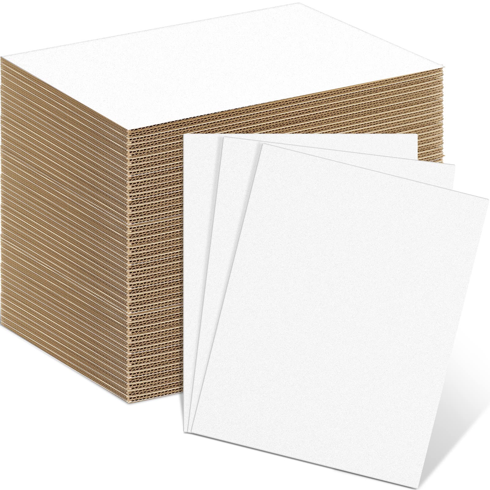 Henoyso 110 Pack Corrugated Cardboard Sheets Flat Cardboard Sheets Packaging Inserts Flat Square Inserts Flat Cardboard Squares Separators for Shipping Packing Mailing Crafts (White,11 x 8.5 Inch)