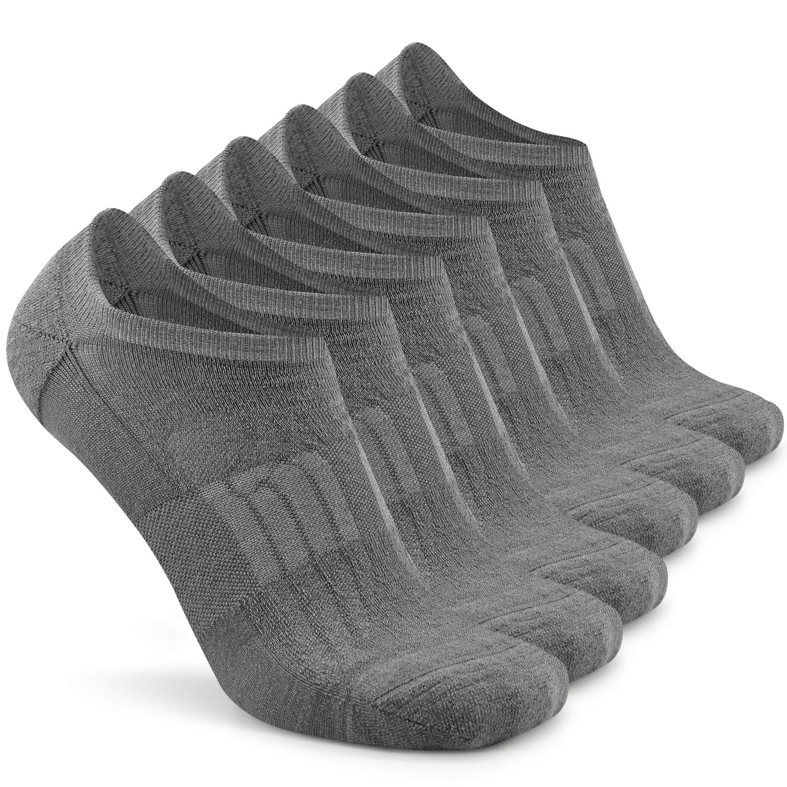 Busy Socks No Show Merino Wool Athletic Running Socks for Men Women,Low Cut Thin Soft Sport Wool Socks with Non-Slip Grips