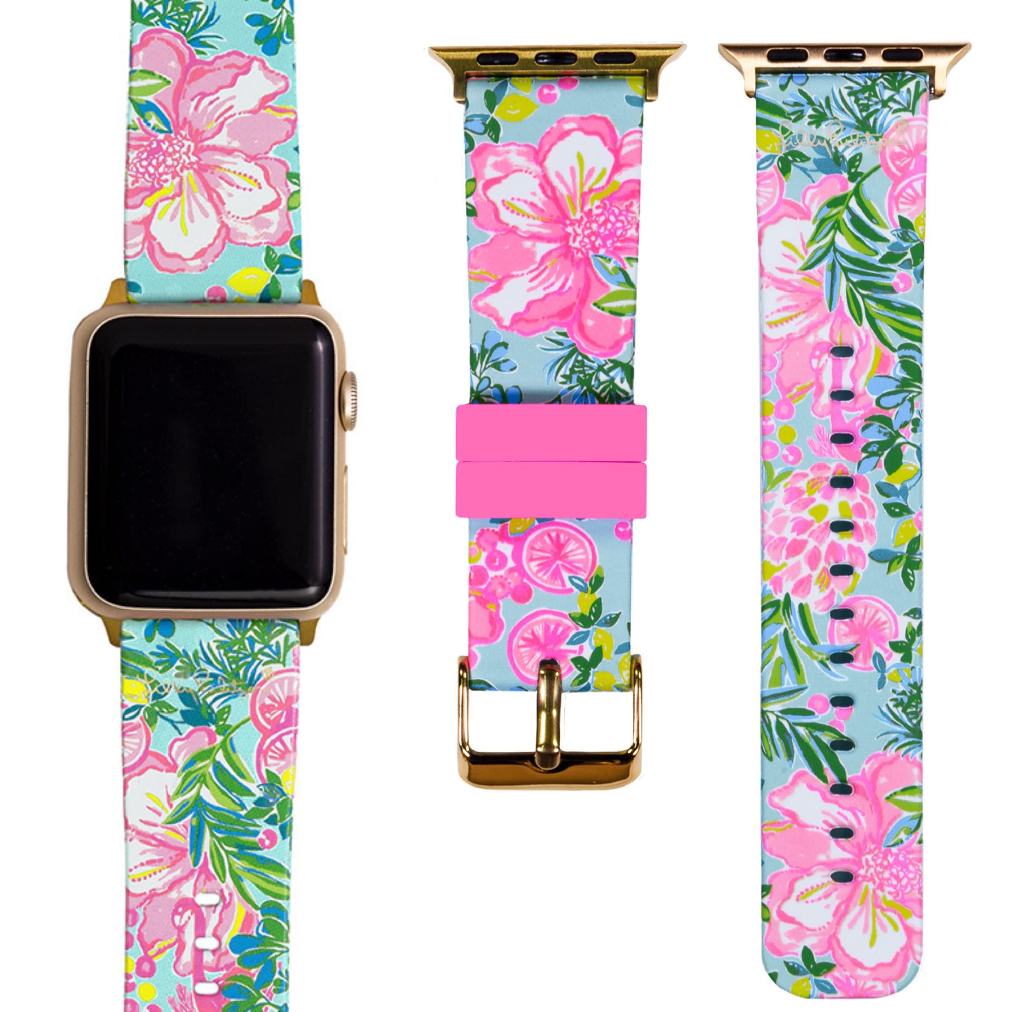 Lilly PulitzerSilicone Apple Watch Band for Women, Sized to Fit 38mm 40mm 42mm & 44mm Smartwatches, Compatible with Apple Watch Series 1-6 and SE