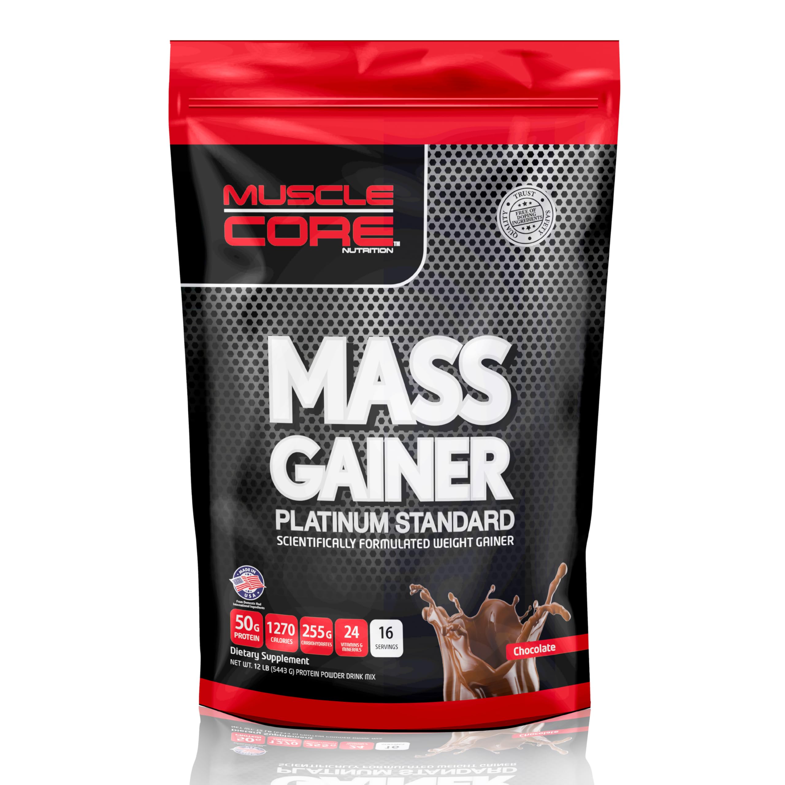 Muscle Core Mass Gainer Platinum Standard I Scientifically Formulated Weight Gainer I Chocolate Flavour I 12LB