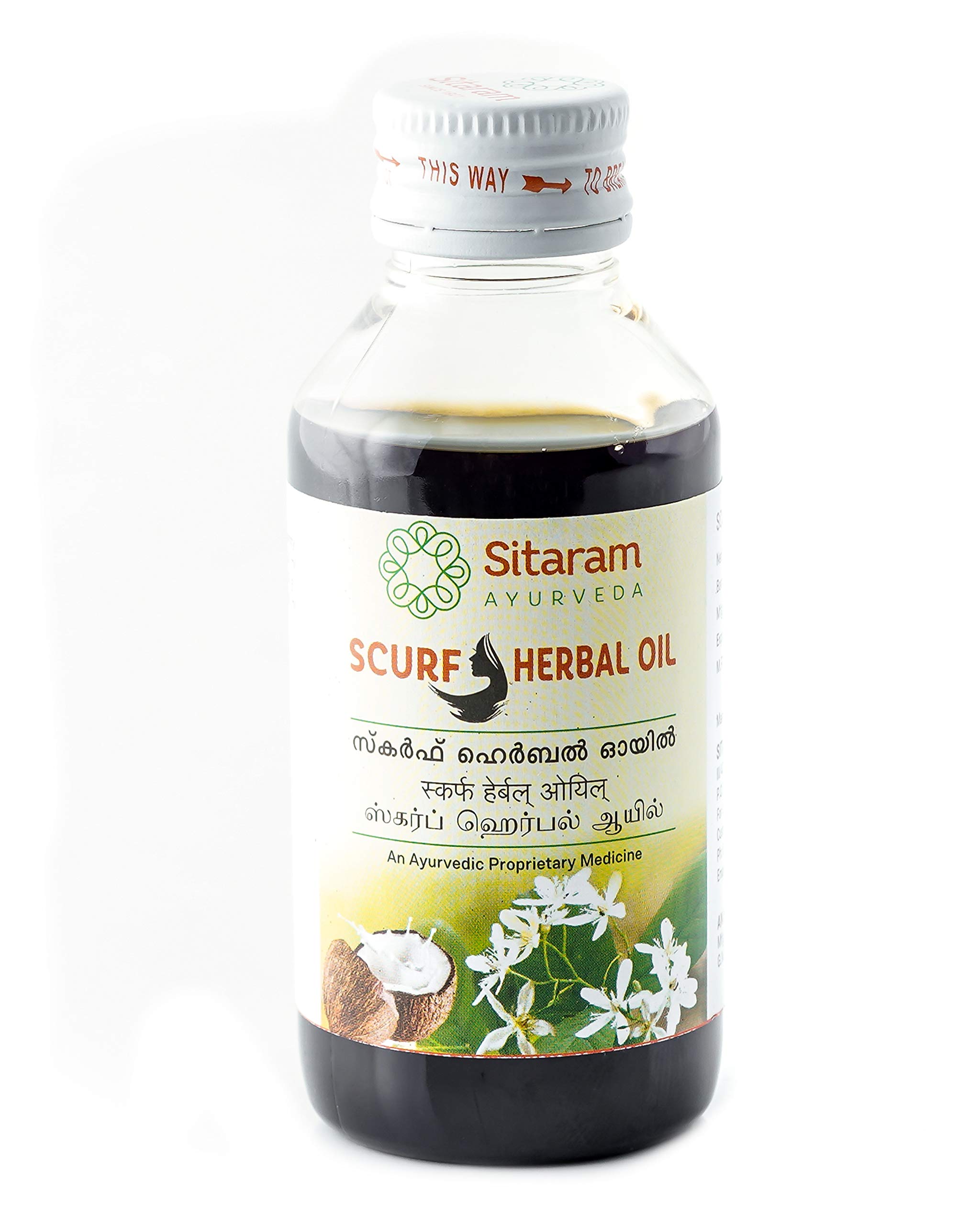 Sitaram Ayurveda Scurf Kerala Ayurvedic Herbal Oil for Hair 100ml, Cures Dandruff, Soothes Dry and Itchy Scalp, Stimulates and Cleanses Hair Follicles