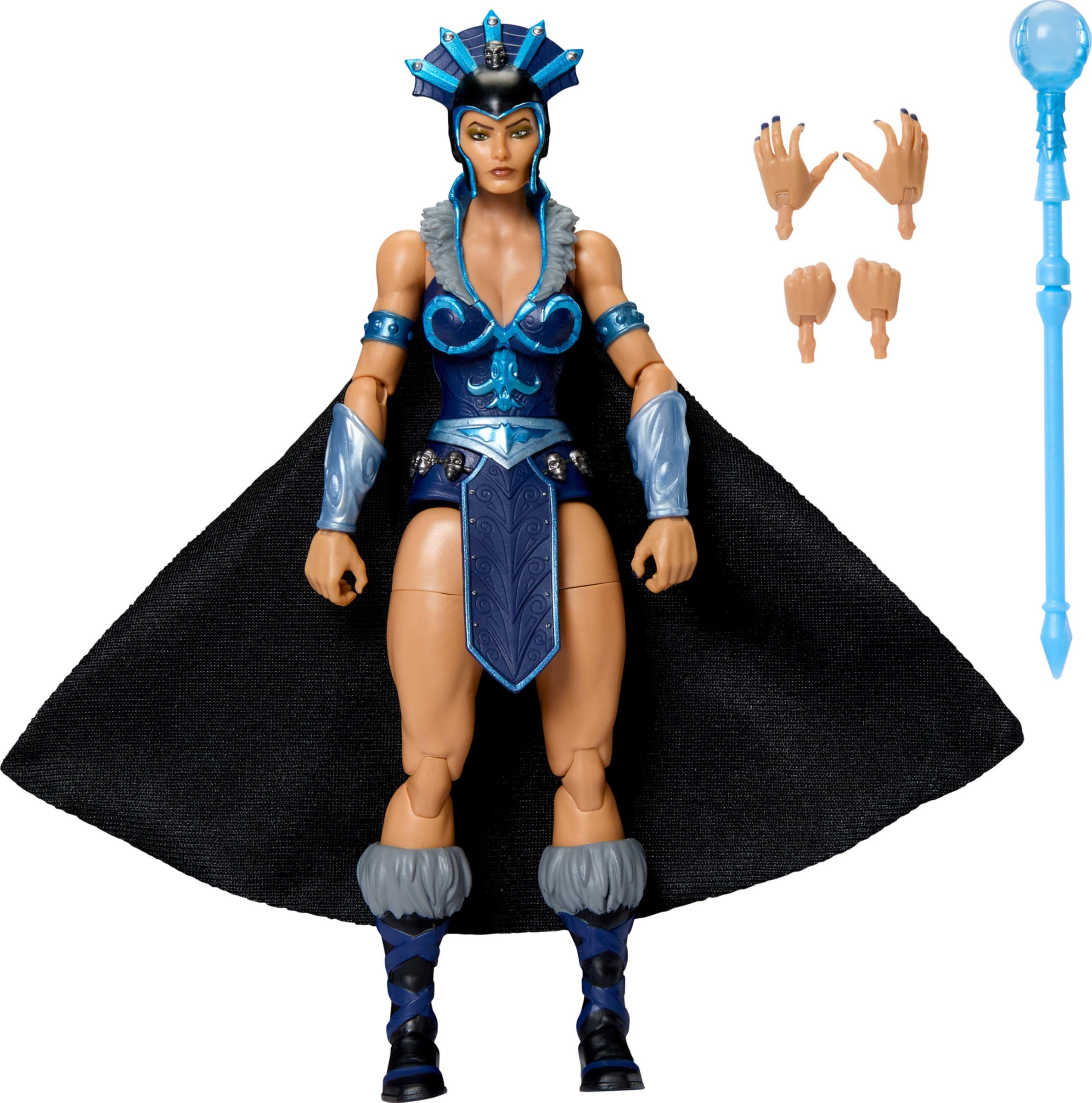 Masters of the Universe Masterverse 7-Inch Action Figure, New Eternia Evil-Lyn, Motu Toy Villain Sorceress, 30 Articulations, Staff with Orb