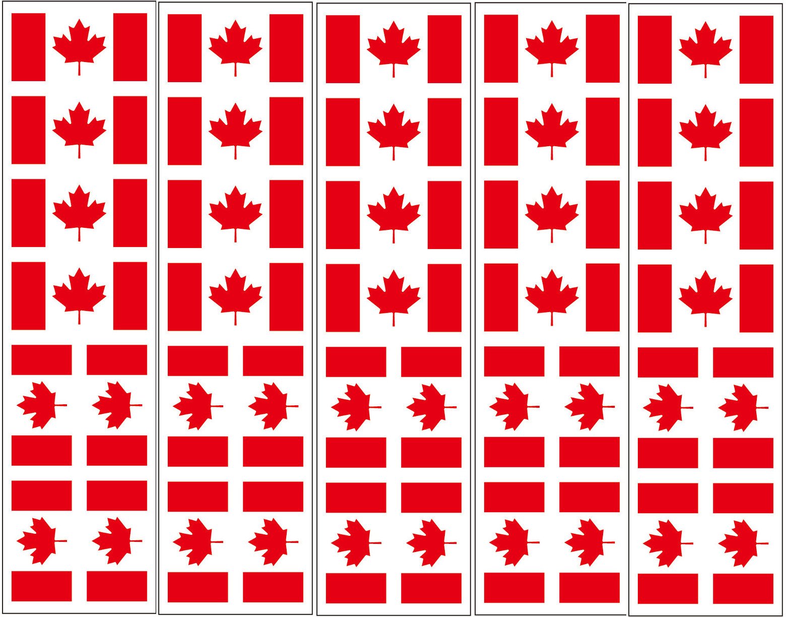 40 Removable Stickers: Canada Flag, Canadian Party Favors, Decals