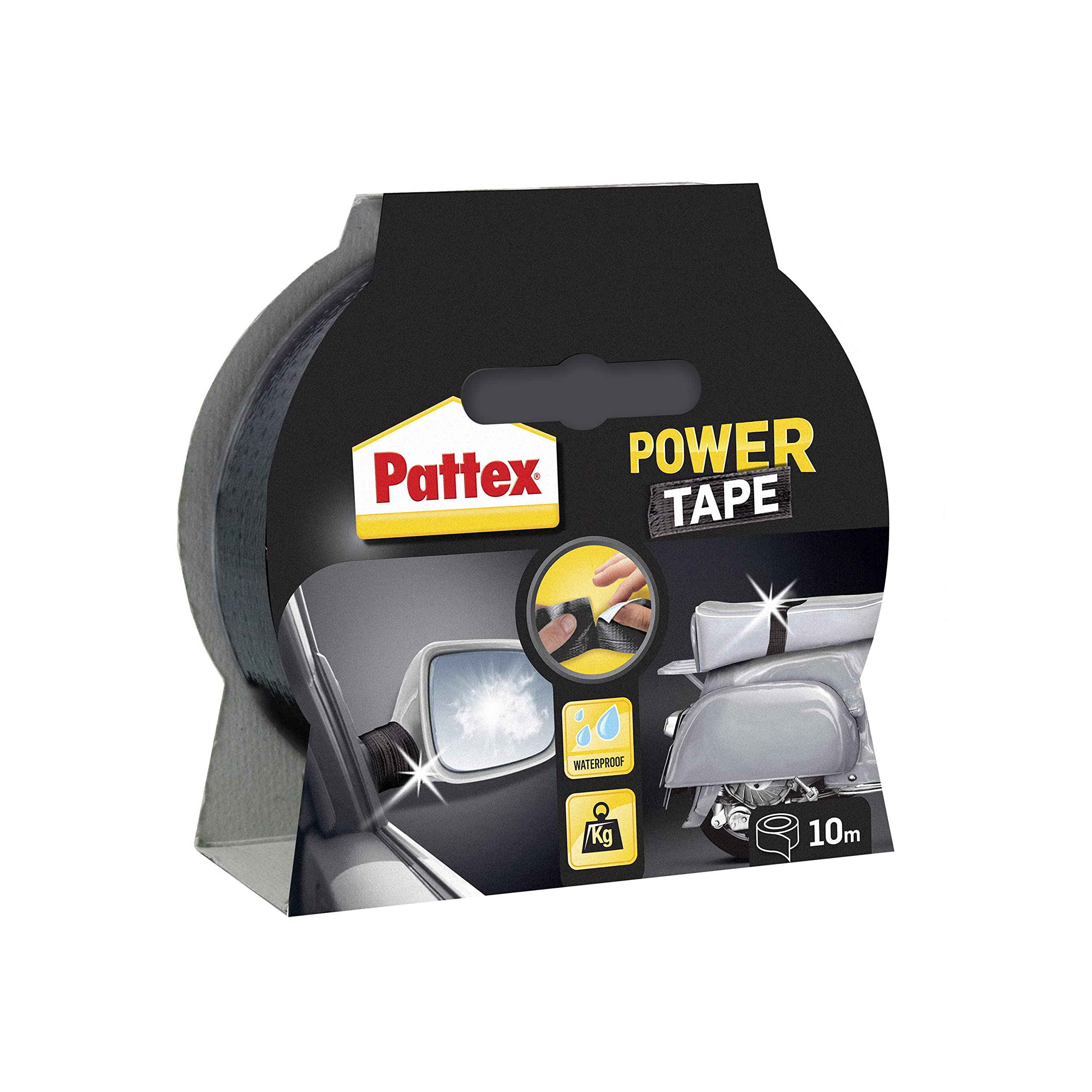 Pattex Power Tape, repair tape with excellent adhesion, strong adhesive tape in black, three-layer waterproof tape, roll 48mmx10m