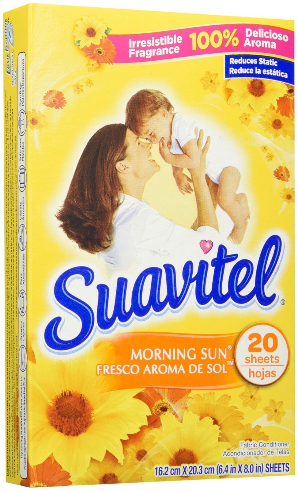 Suavitel Dryer Sheets, Morning Sun, 20 Count, Yellow