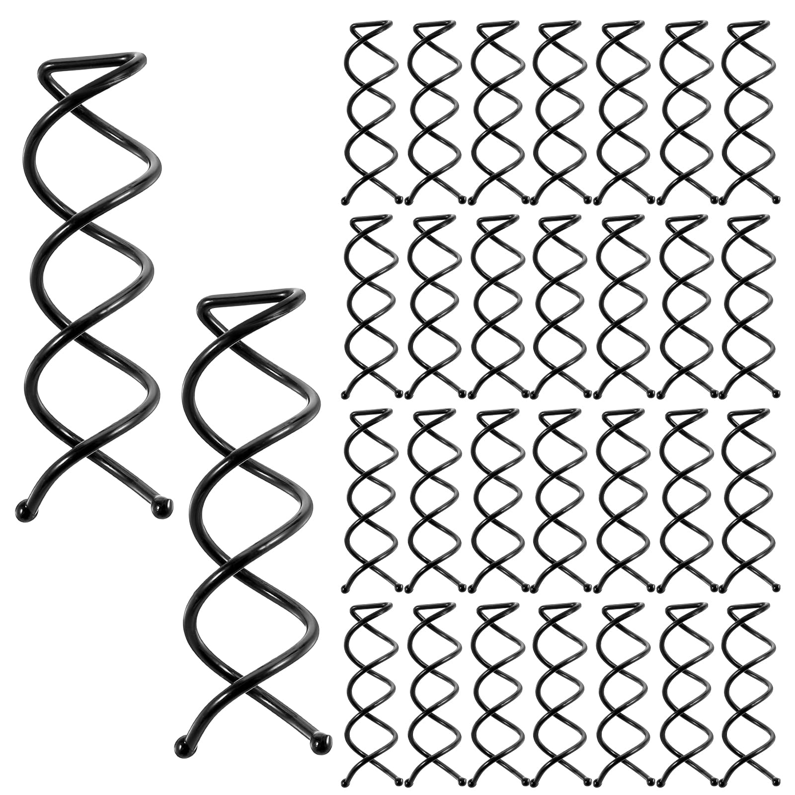 30 Pcs Spiral Hair Pins Alloy Twist Bobby Pins Corkscrew Bun Spin Pins Non-Scratch Round Clip Black Hair Screws Twister Premium Hair Accessories for Women Girls Thick Style DIY