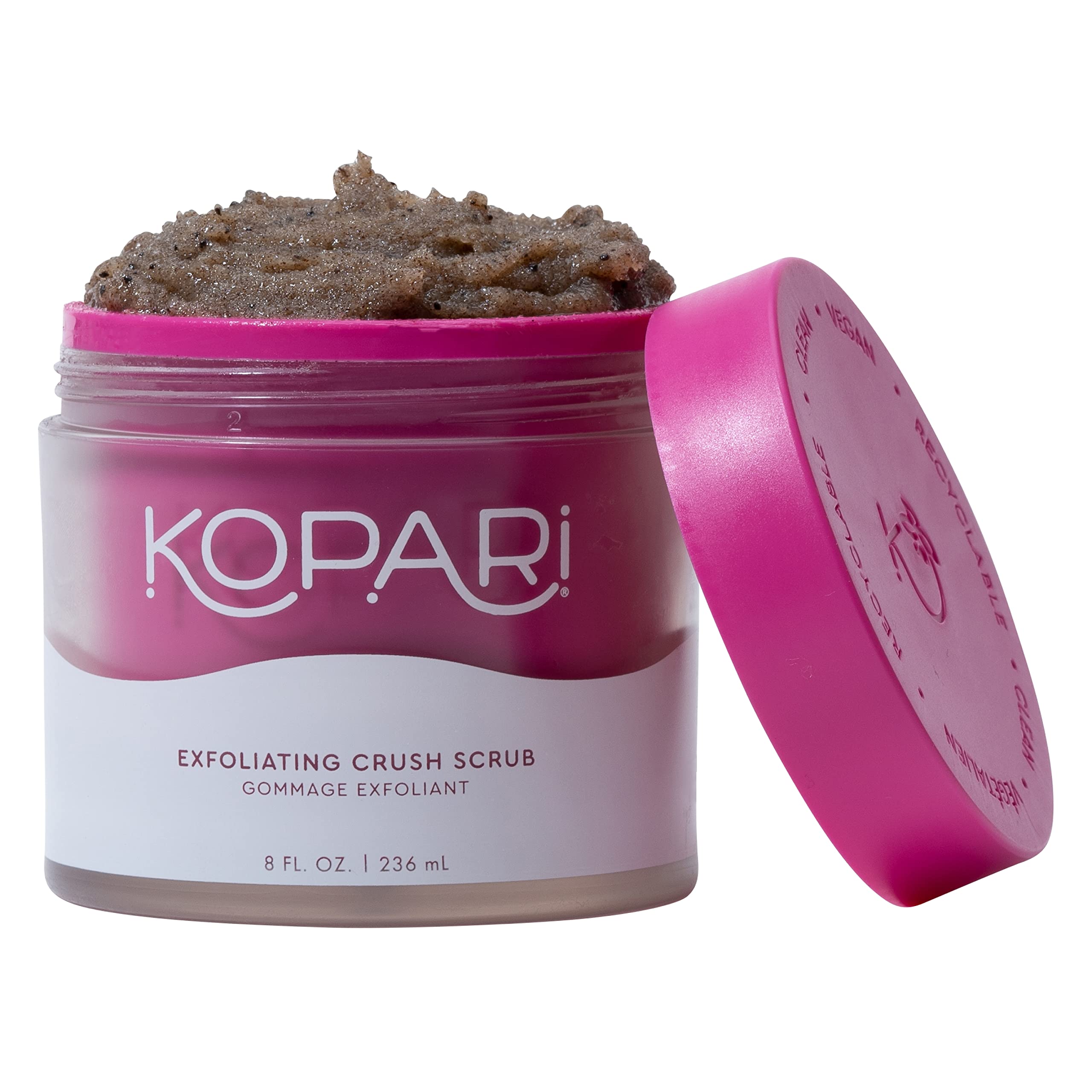 KopariCoconut Crush Scrub - Brown Sugar Scrub to Exfoliate, Shrink the Appearance of Pores, Help Undo Dark & Age Spots + More With 100% Organic Coconut Oil, Non GMO, and Cruelty Free, 8 Oz