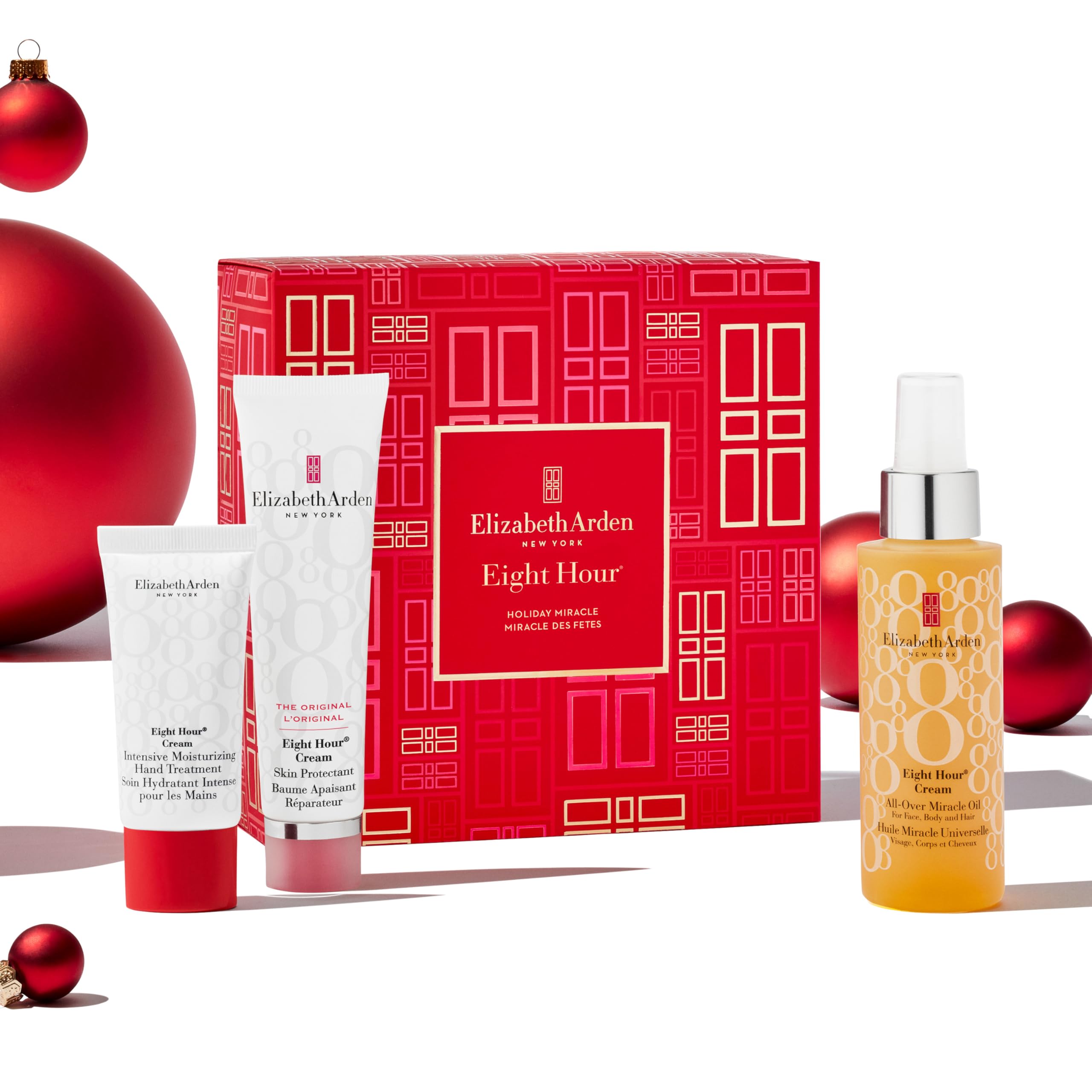 Elizabeth Arden HOLIDAY MIRACLE Eight Hour 3-Piece Gift Set Set, daily hydrating & nourishing skincare, luxury gifting for women