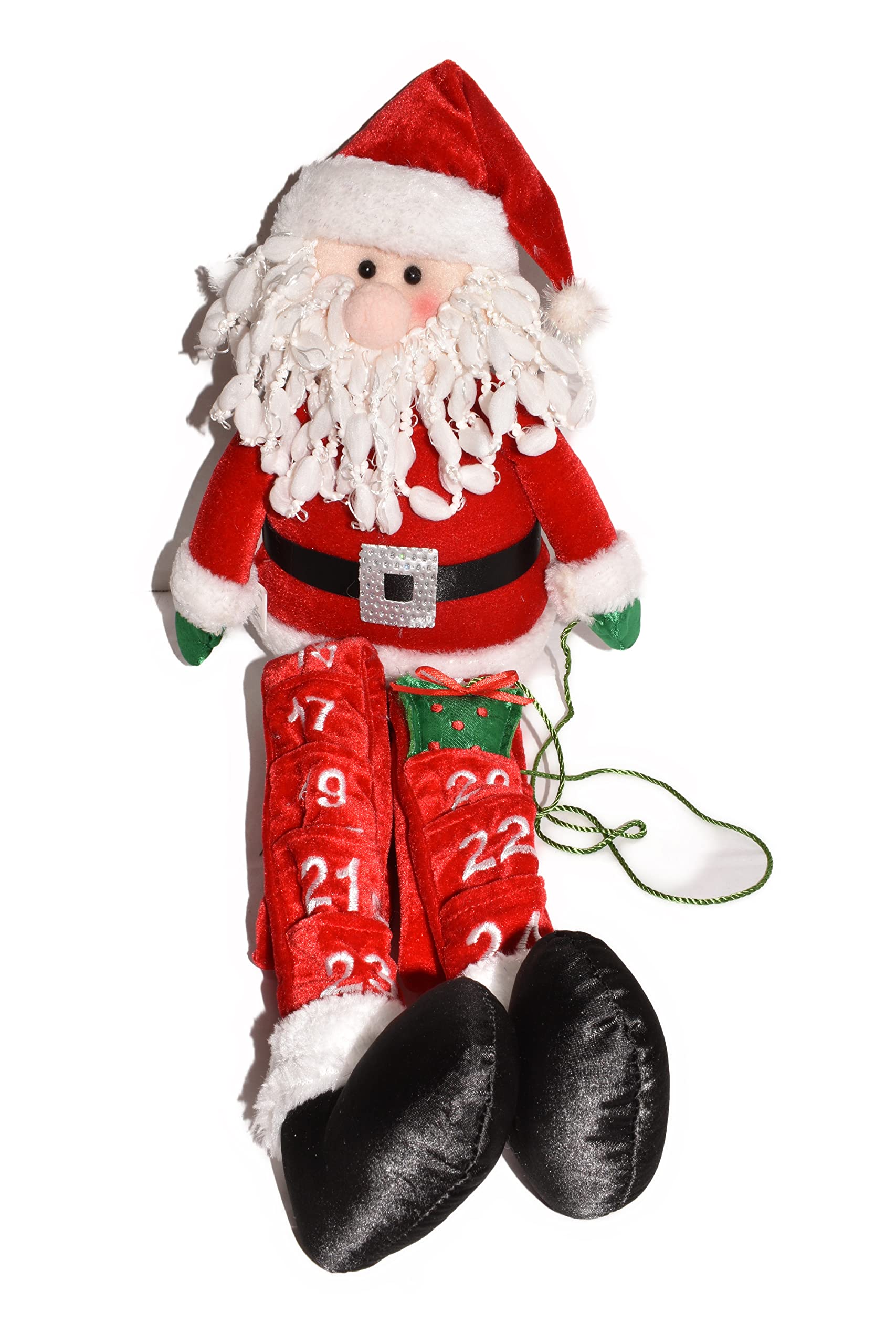 Adorable 39" Long Santa Claus Stuffed Bean Bag Butt Countdown to Christmas Dangling Legs Shelf Sitting Decoration Pier1