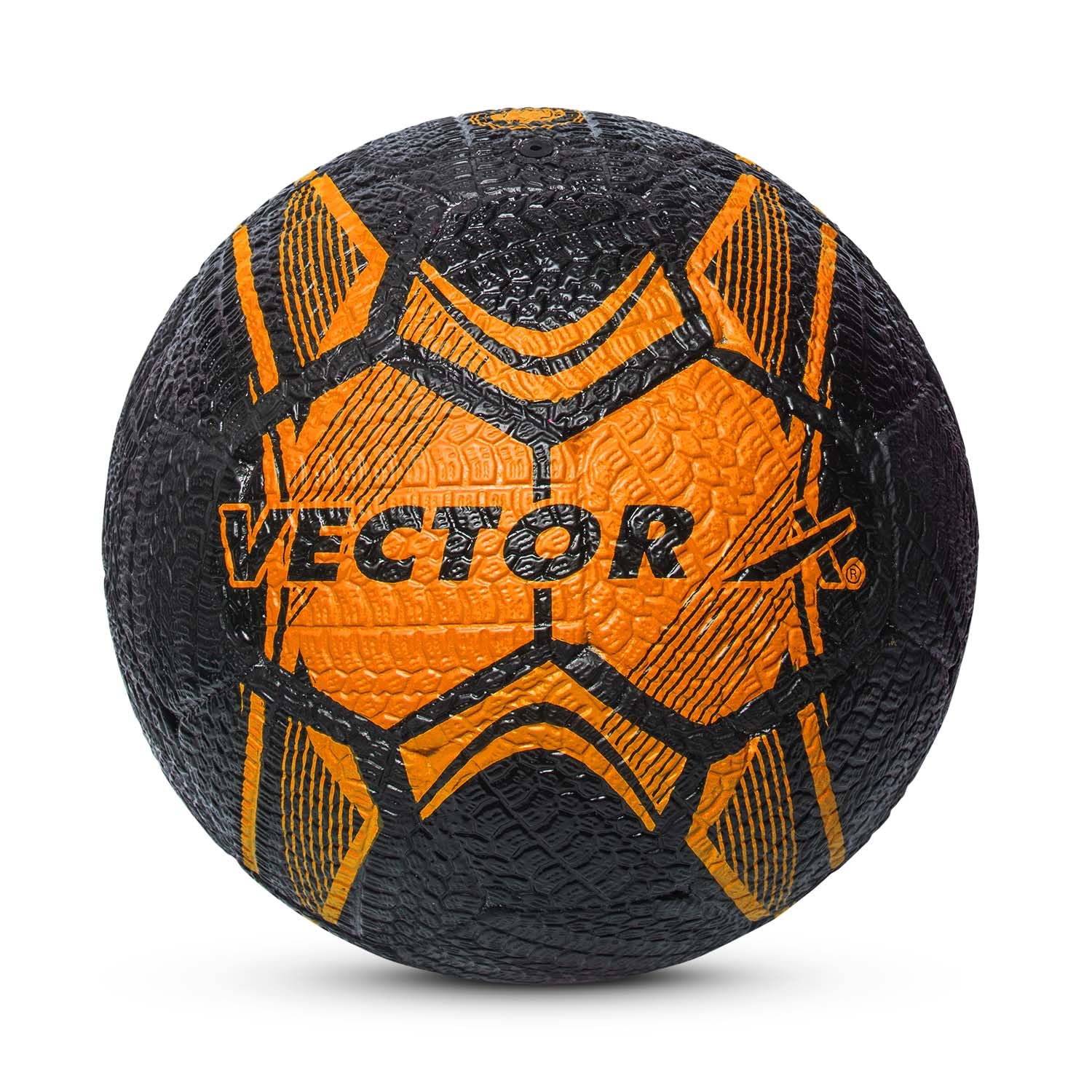 Vector X Street Soccer Rubber Moulded Football Size-5 (Orange, Black)