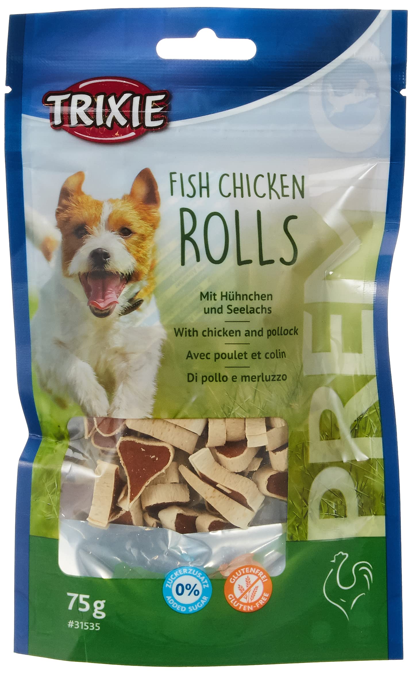 TrixiePremio Fish Chicken Rolls Dog Treats 75g