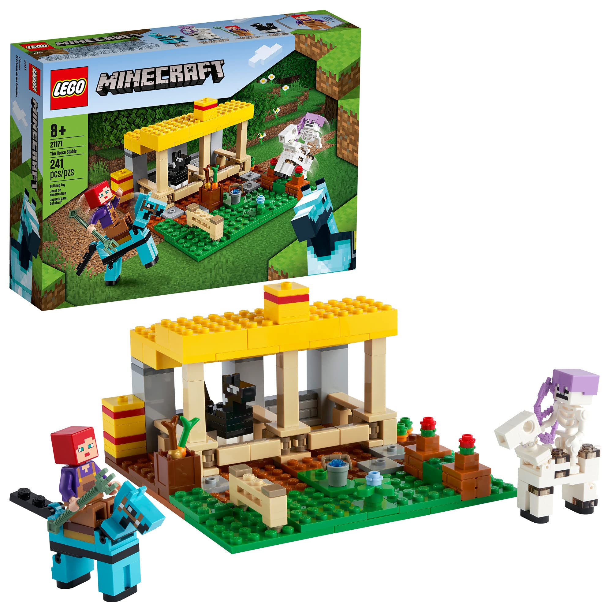 LEGOMinecraft The Horse Stable 21171 Building Kit; Fun Minecraft Farm Toy for Kids, Featuring a Skeleton Horseman; New 2021 (241 Pieces)