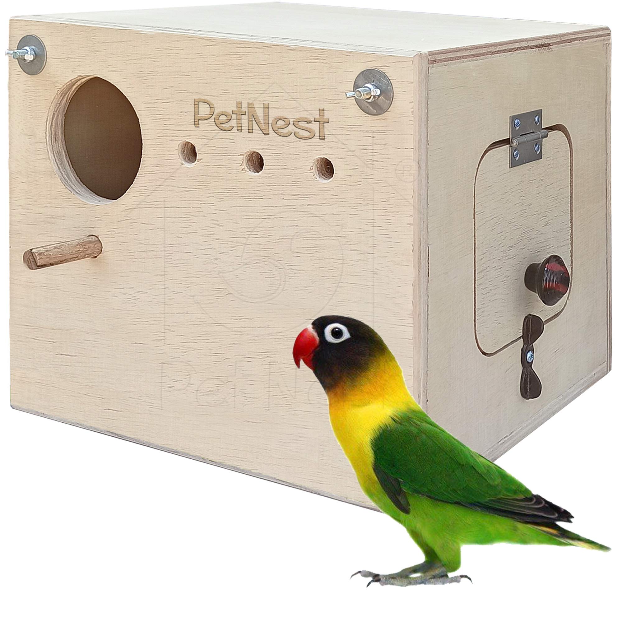 PetNest® Breeding Box Bird Nest with Perch for Lovebird Standard, 1 Piece