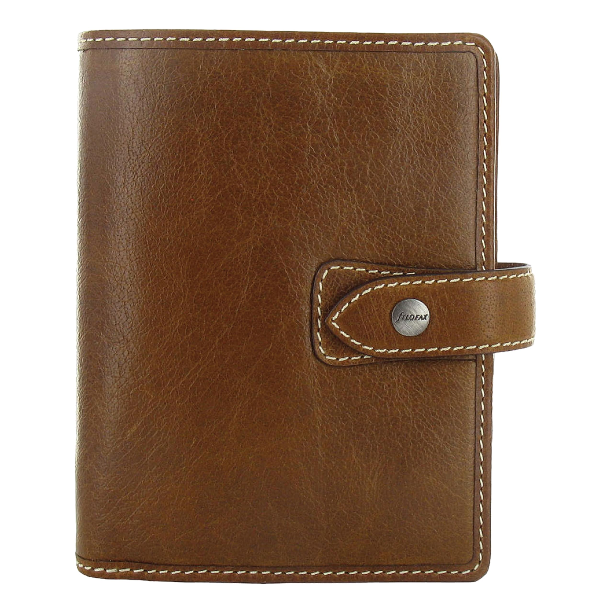 FilofaxMalden Organizer, Pocket Size, Ochre - Tactile, Full-Grain Buffalo Leather, Six Rings, Cotton Cream Week-to-View Calendar Diary, Multilingual, 2025 (C025842-25)