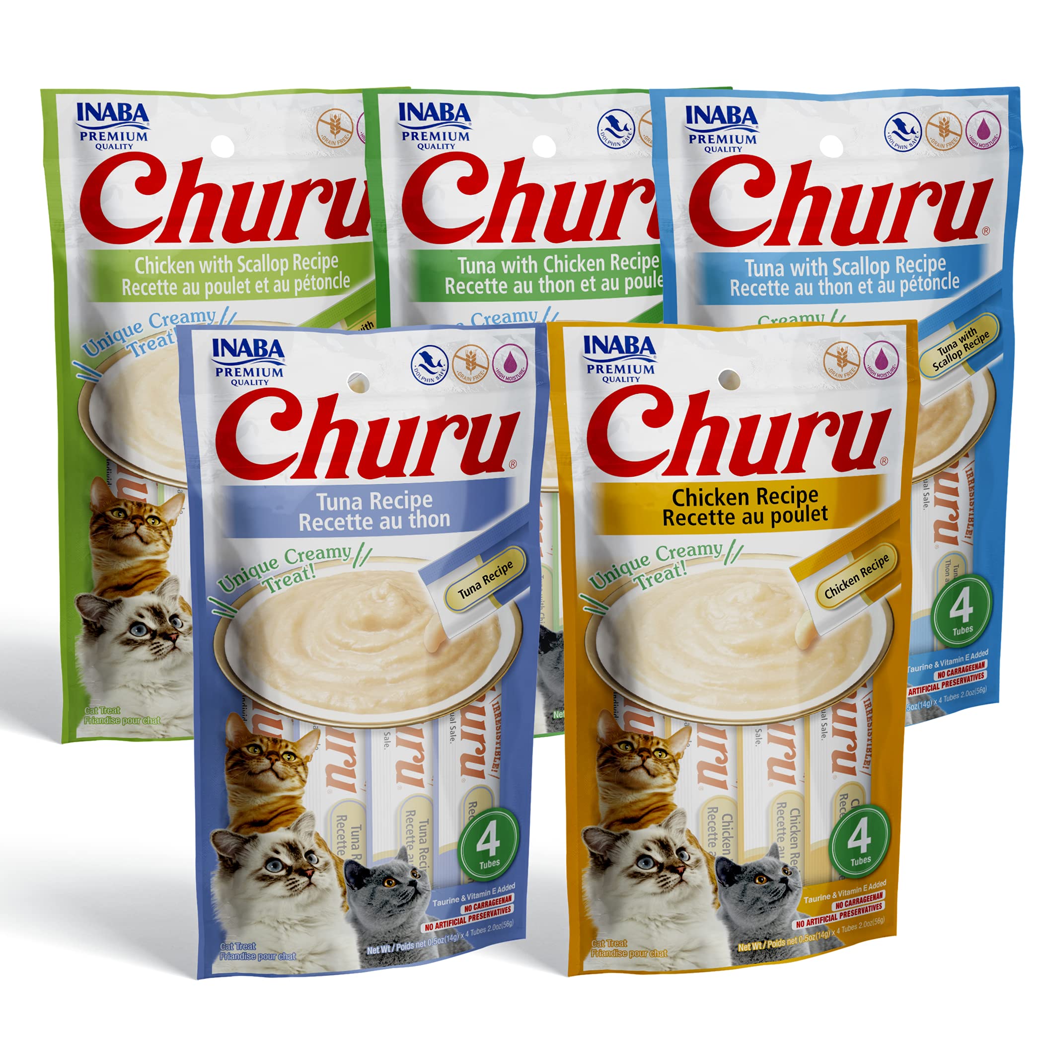 Ciao Churu Lickable Puree Creamy Cat Treat 5 Flavor Variety Pack