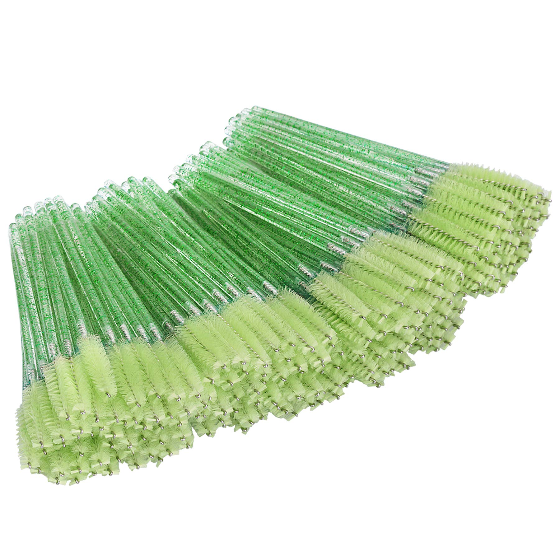 Tifanso 200PCS Eyelash Brush Disposable Mascara Brush Wand for Lashes Spoolie brushes Eyebrow Spoolie Eyelash Extension Supplies (Green)