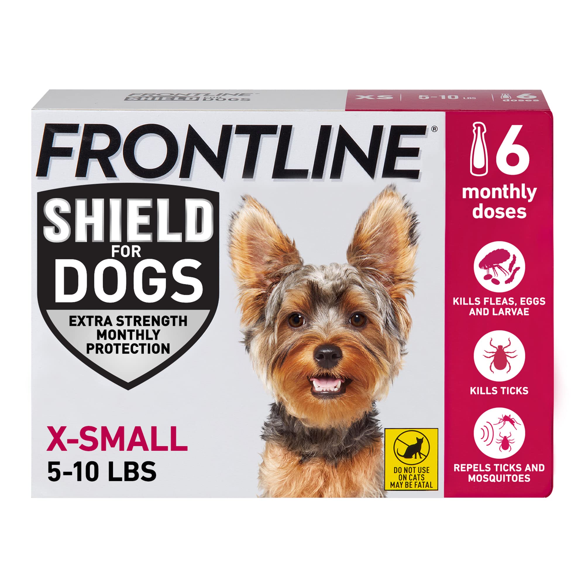 FrontlineShield Flea & Tick Treatment for X-Small Dogs 5-10 lbs., Count of 6