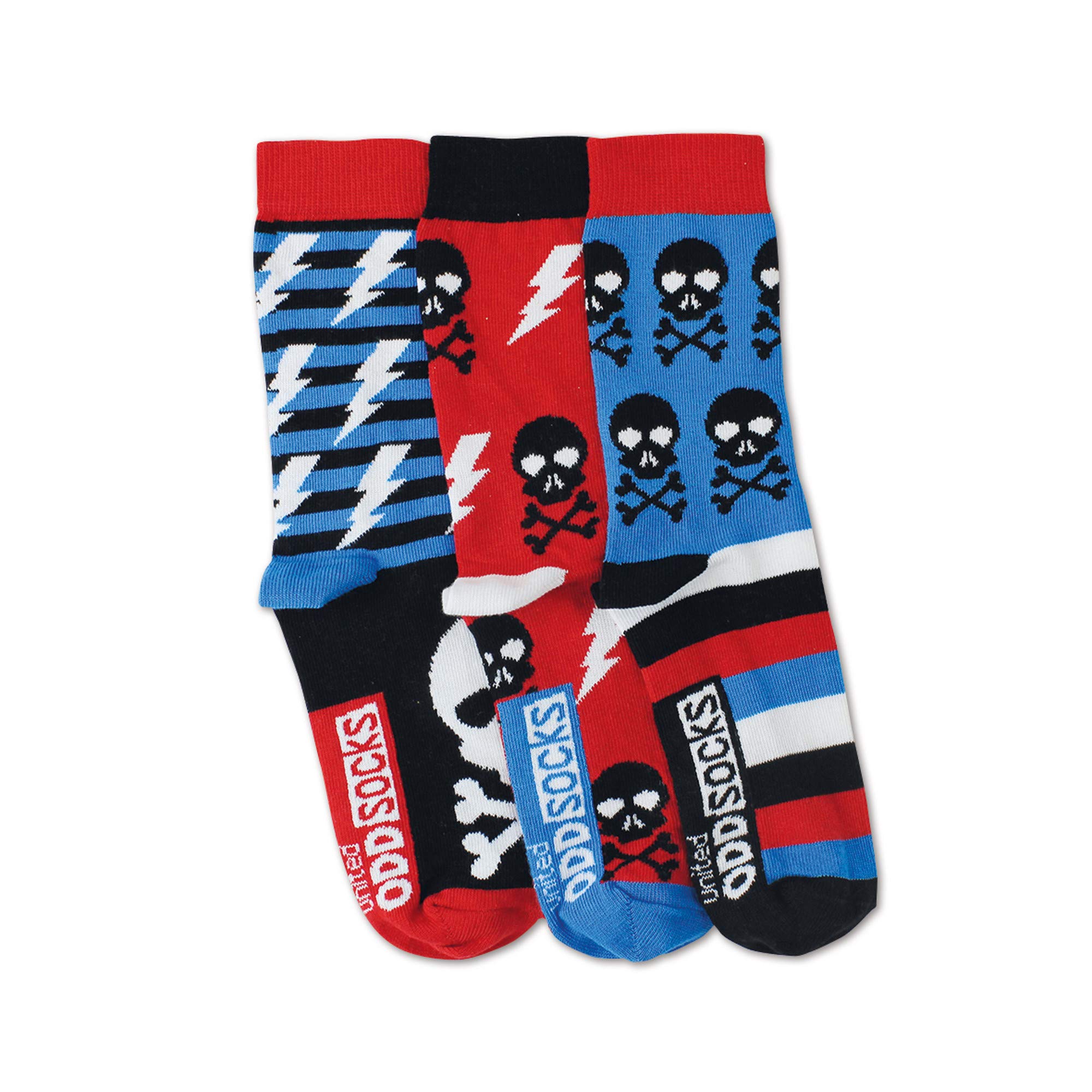 3 Oddsocks For Boys US 12.5-7 Skulls