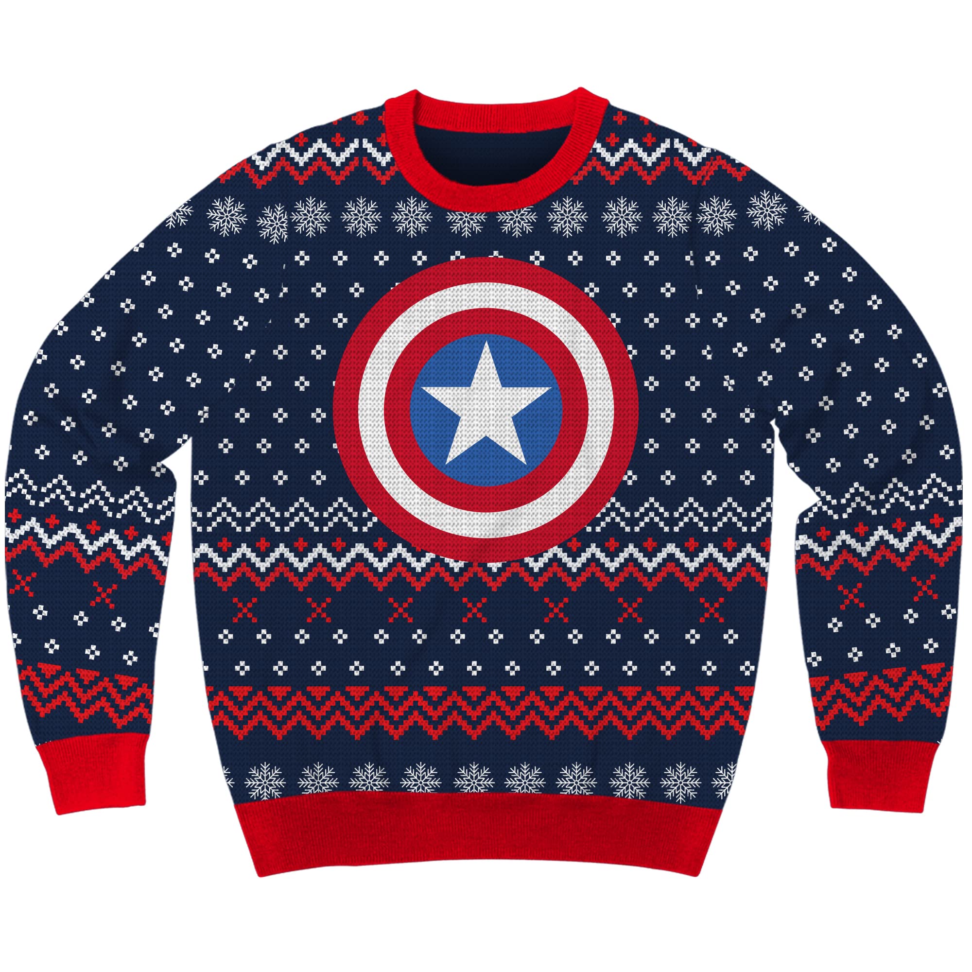 Captain America Marvel Comics Holiday Christmas Sweater Licensed