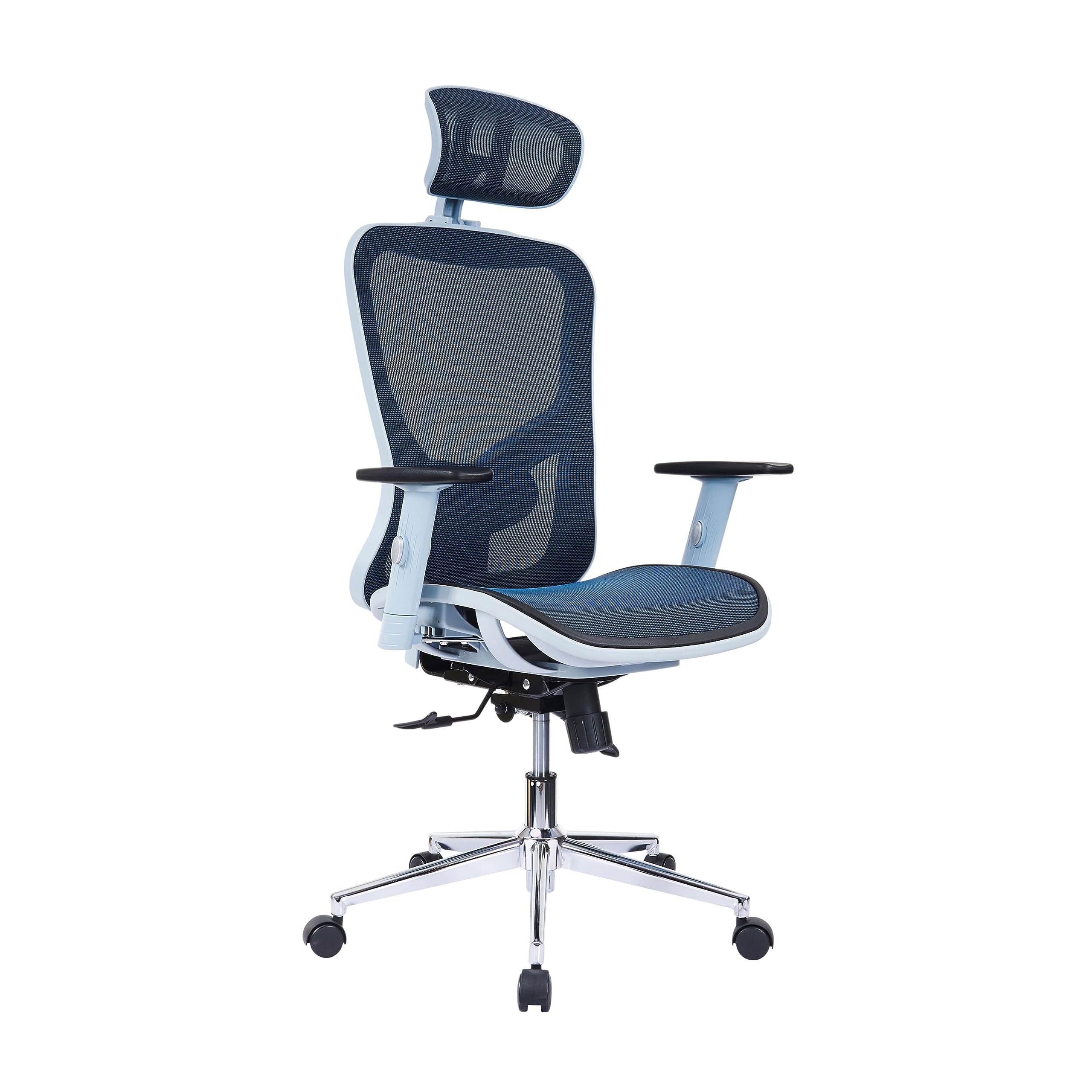 Techni Mobili Mesh Office Chair - High Back Computer Desk Chair with Adjustable Arms, Headrest, & Lumbar Support - Ergonomic Chair with Seat Cushion, Wheels, & Reclining Tilt Lock