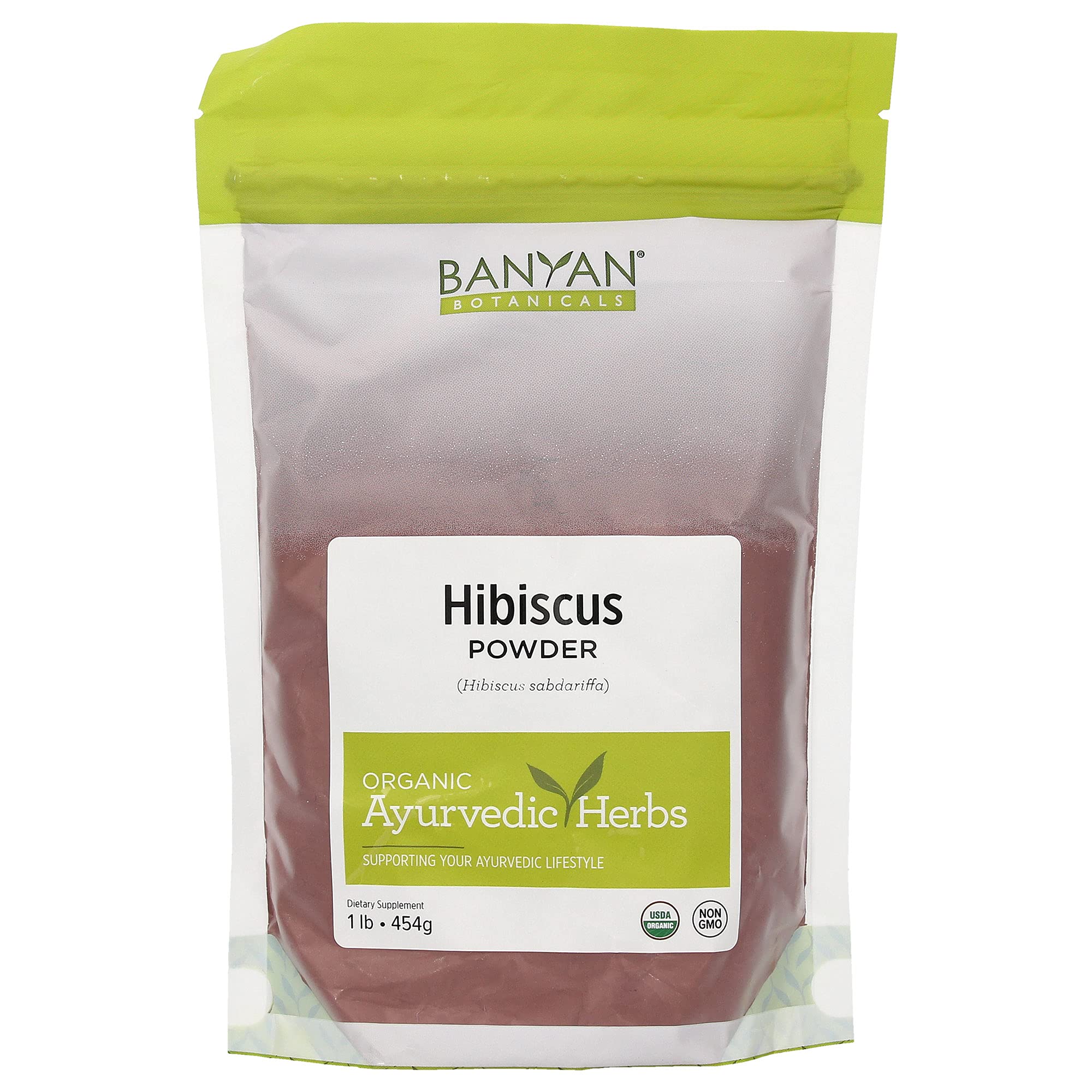 Banyan Botanicals Hibiscus Flower Powder 1 lb - USDA Organic - Hibiscus sabdariffa - for Hair, Skin, & Women's Health*