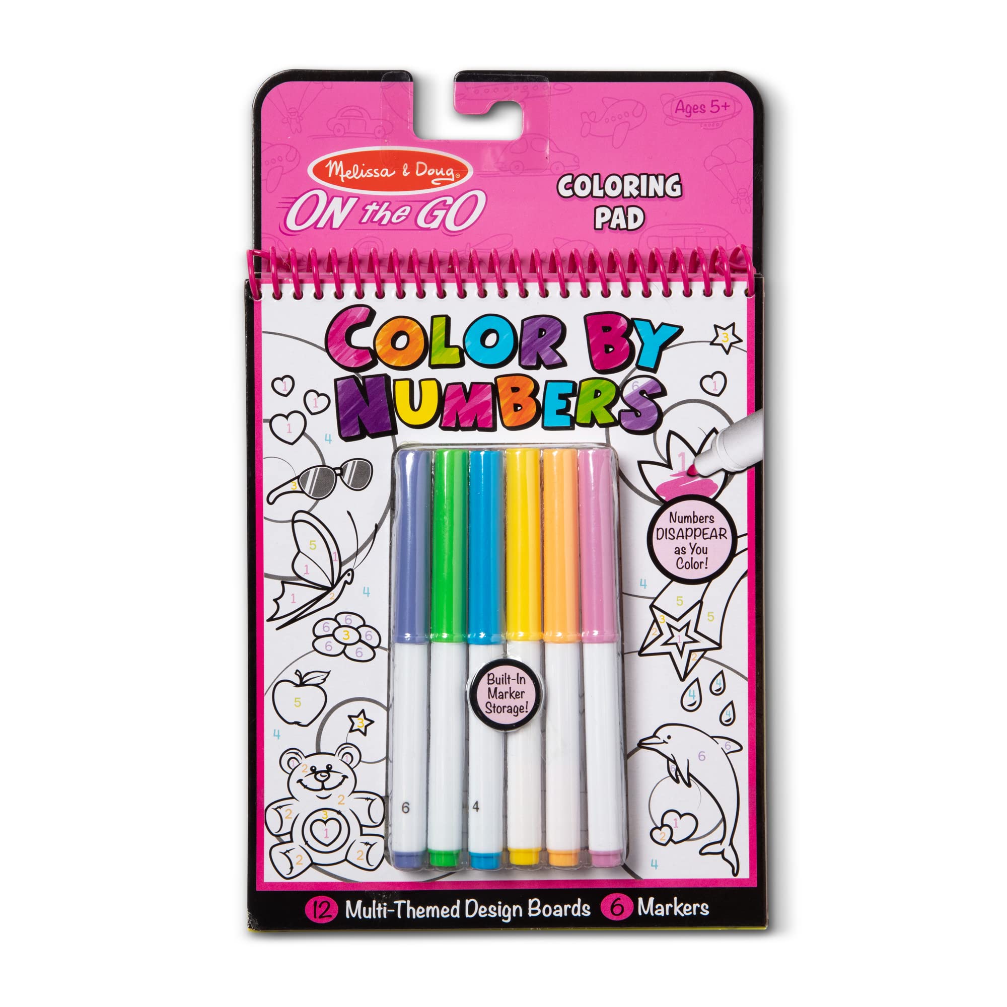 Melissa & DougOn the Go Color by Numbers Kids' Design Board - Unicorns, Ballet, Kittens, and More - Party Favors, Stocking Stuffers, Travel Toys, Coloring Books For Kids Ages 5+