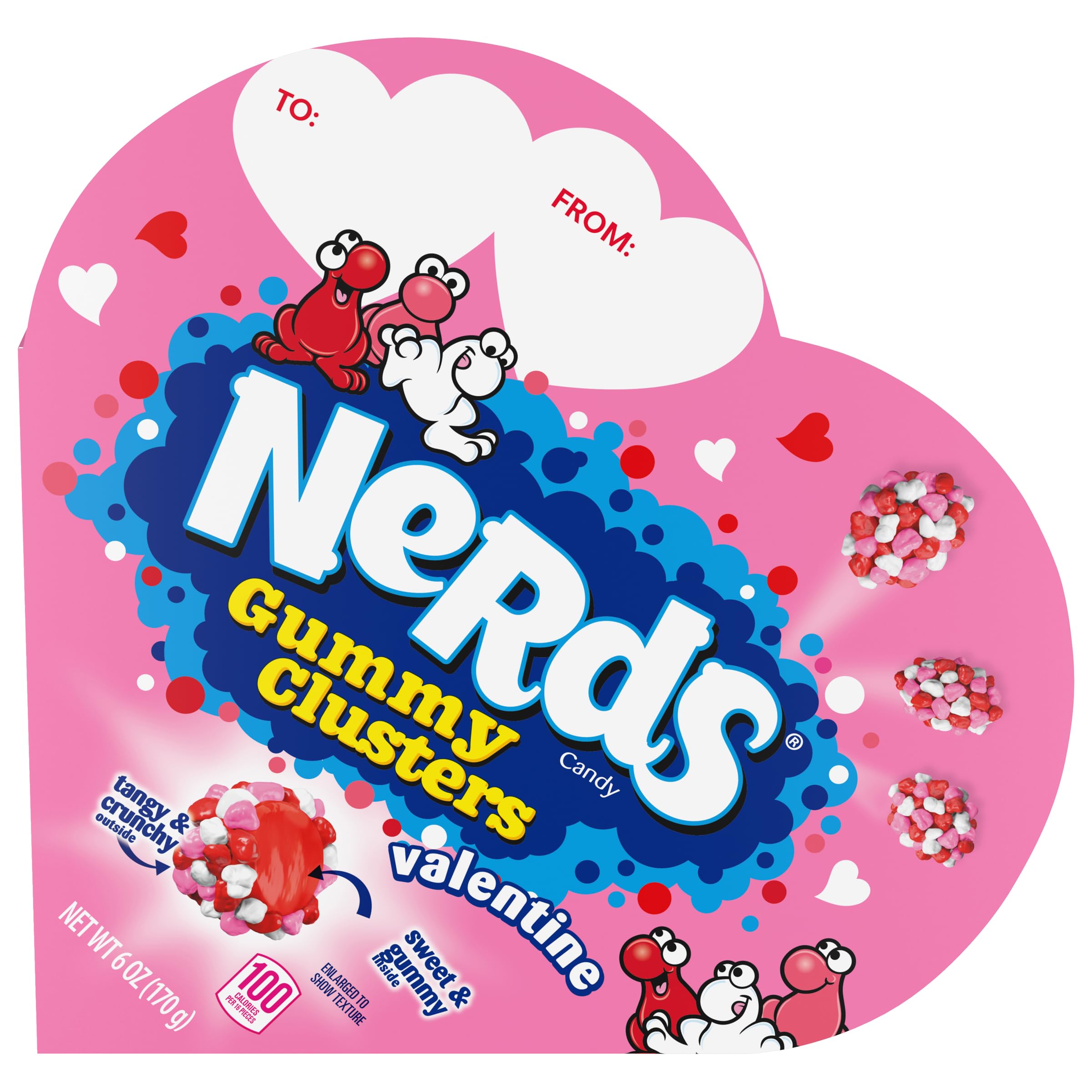 Nerds Valentine's Gummy Clusters, 6 Ounce Heart Shaped Box