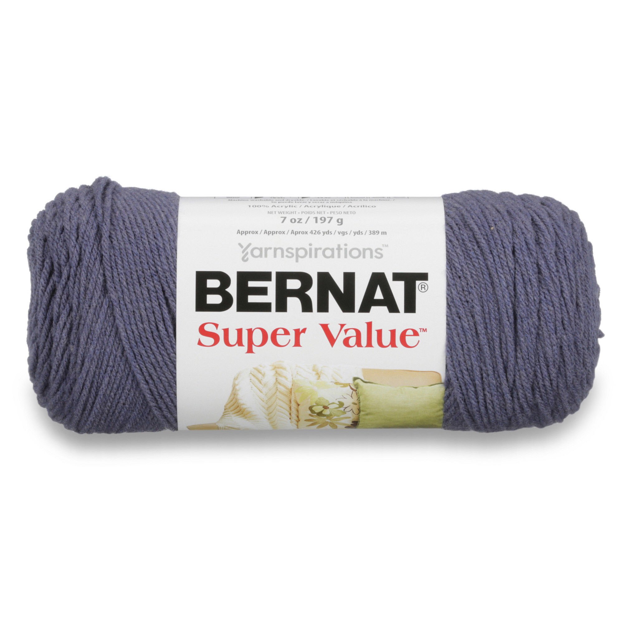 Bernat Super Value Yarn, 5 oz, Steel Blue Heather, 1 Ball