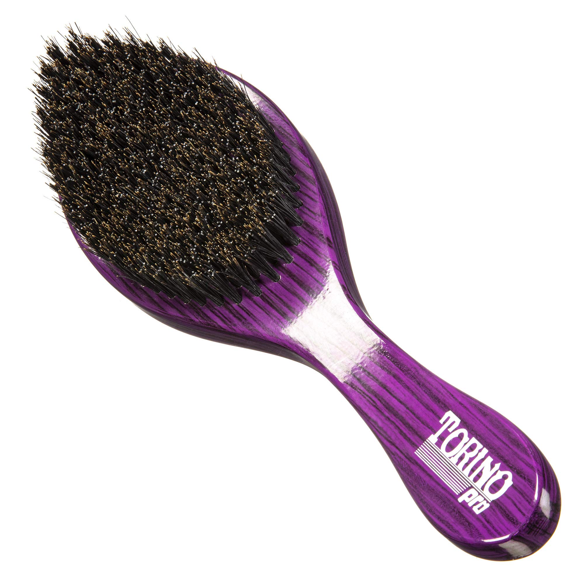 Torino Pro Wave Brush #600 By Brush King - Medium Hard 360 Waves Brush - Boar & Nylon Bristles - A True Texture