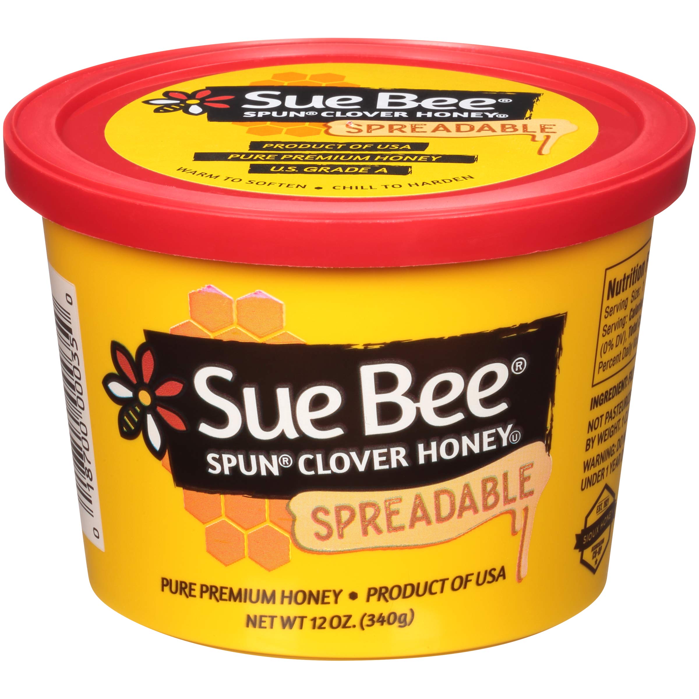 Sue Bee Spun USA Clover Honey, 12 Ounce Sue Bee Pure Premium Clover Honey From USA Beekeepers