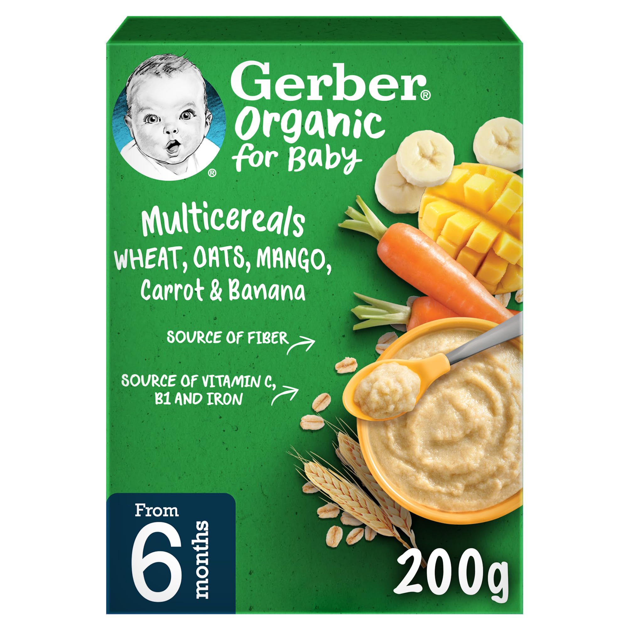 Nestlé GERBER Bio Mango, Wheat, & Oat 200g