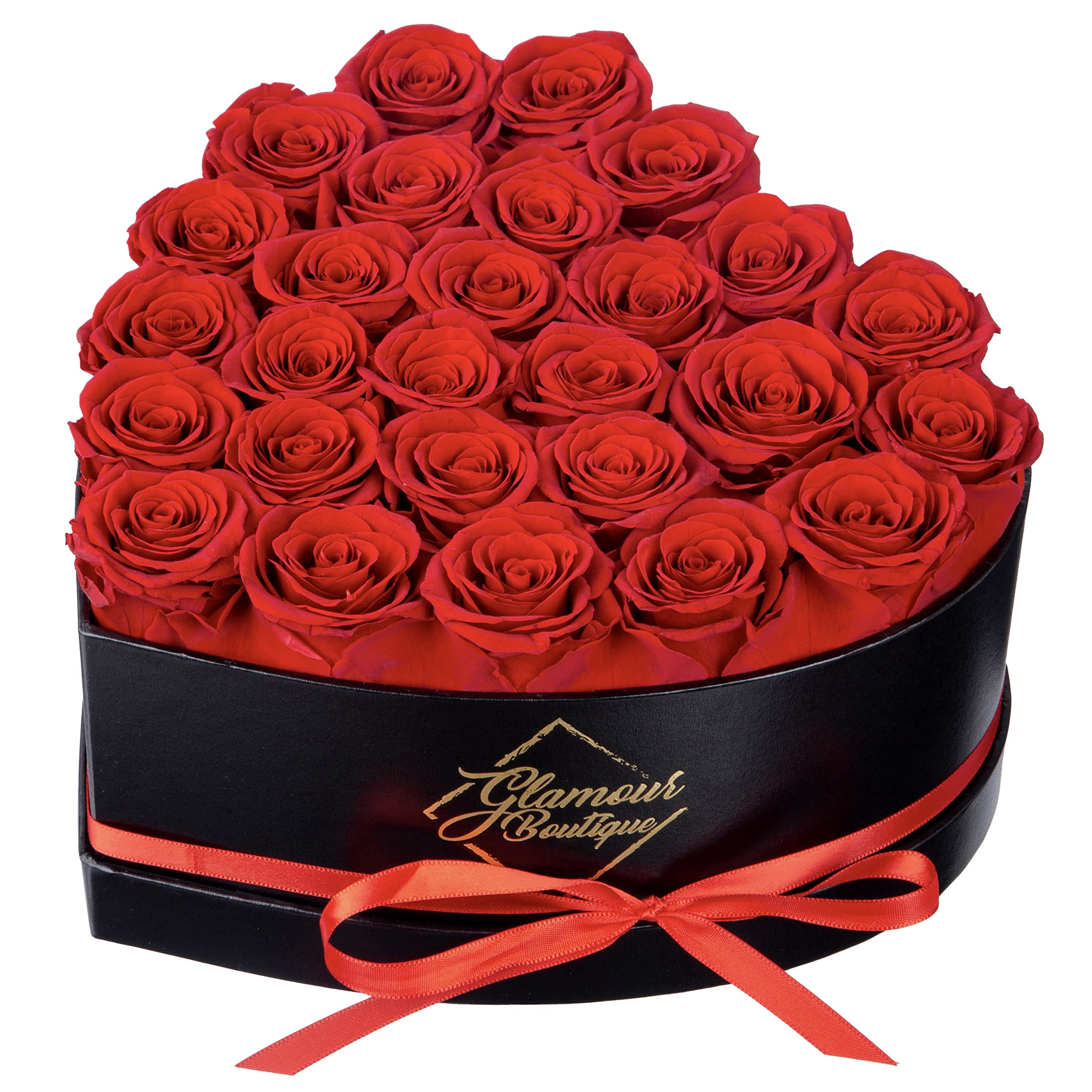 27 Preserved Roses in a Heart Box - Flowers Forever Valentine's Day, Roses Forever for Women, Roses Forever in a Box for Delivery, Birthday Gifts for Her, Red