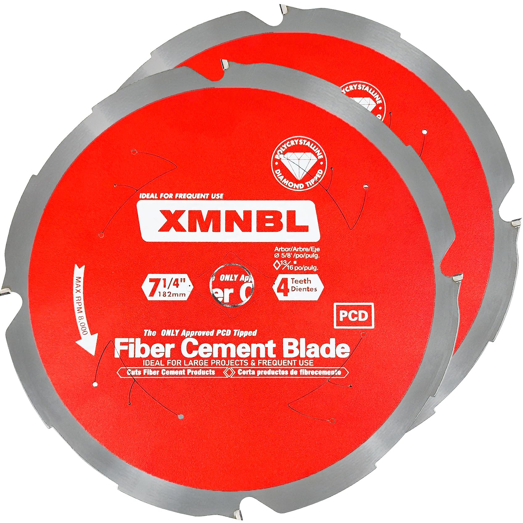 Xmnbl 7-1/4 Inch Fiber Cement Circular Saw Blade, 2 Pack