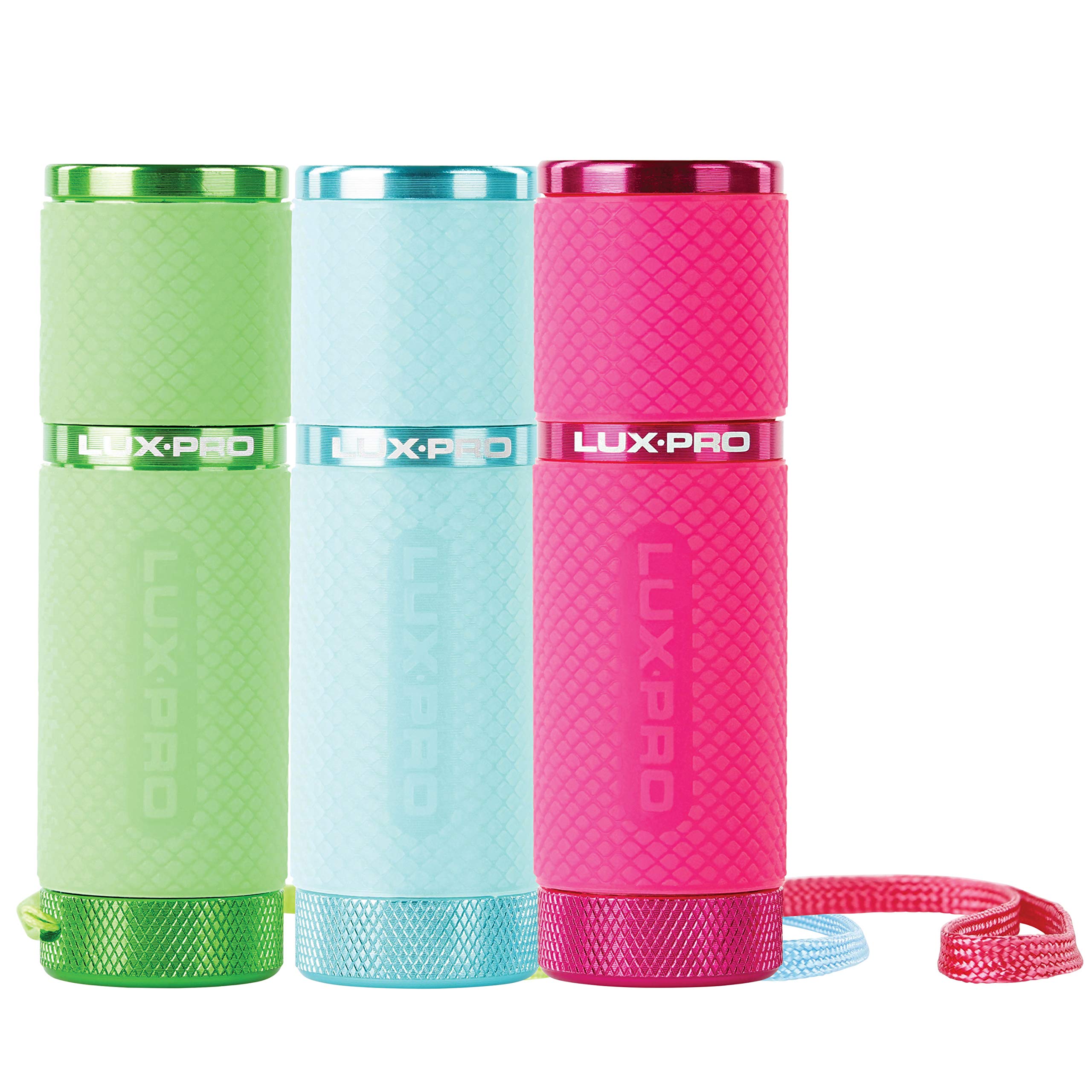 LUX-PRO LP395 Gels Glow in Dark 9 LED Flashlight (Pink, Green, Teal)