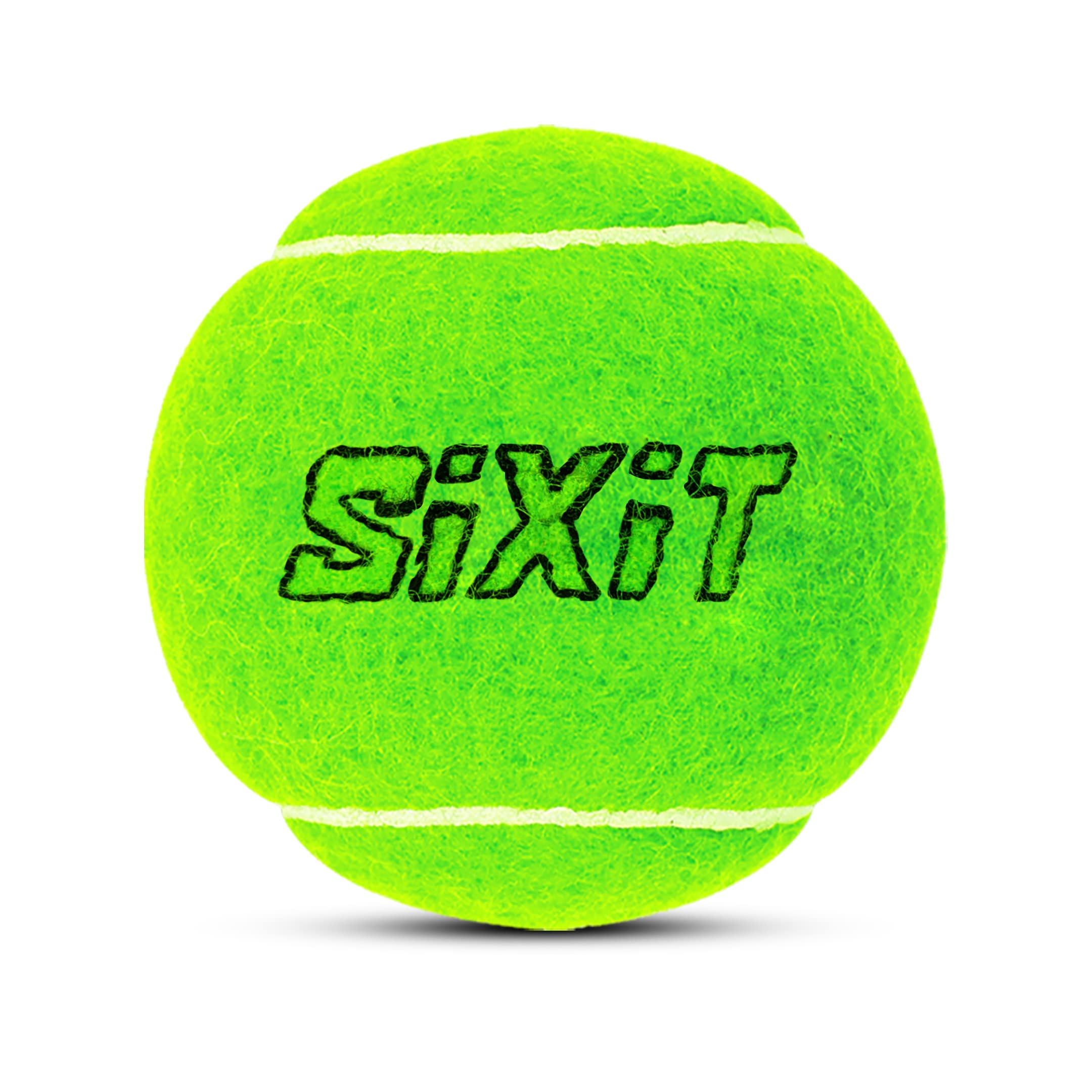 SixitRubber Cricket Tennis Ball, (Green)