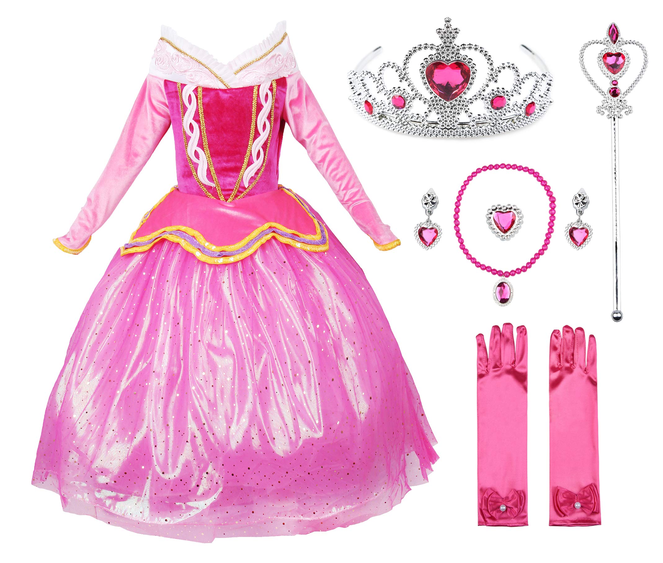 JerrisApparel Princess Aurora Dress Costume Girl Party Dress Ceremony Dress