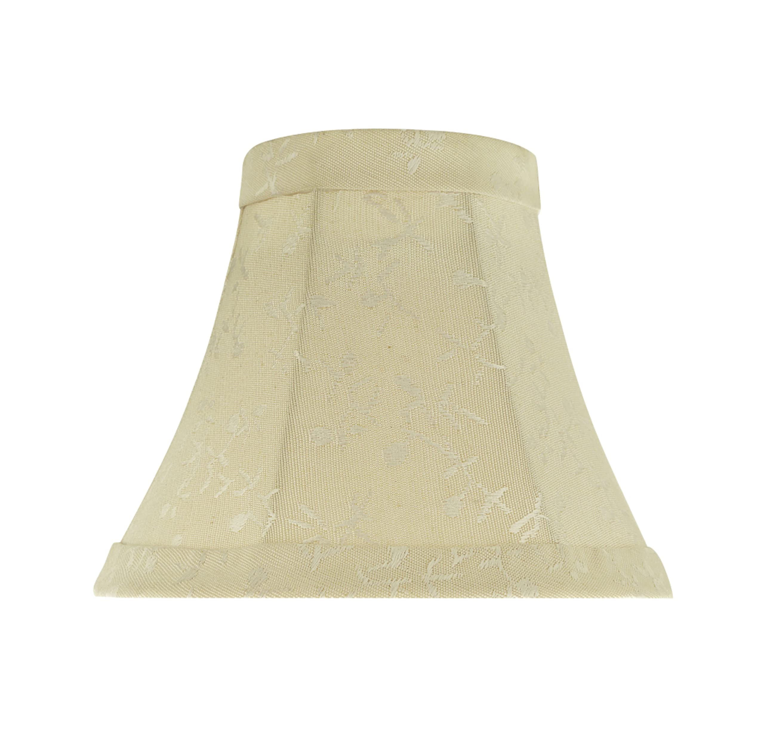 Aspen Creative 30011 Small Bell Shape Chandelier Clip-On Lamp Shade (1 Pack), Transitional Design in Butter Creme, 6" bottom width ( 3" x 6" x 5")