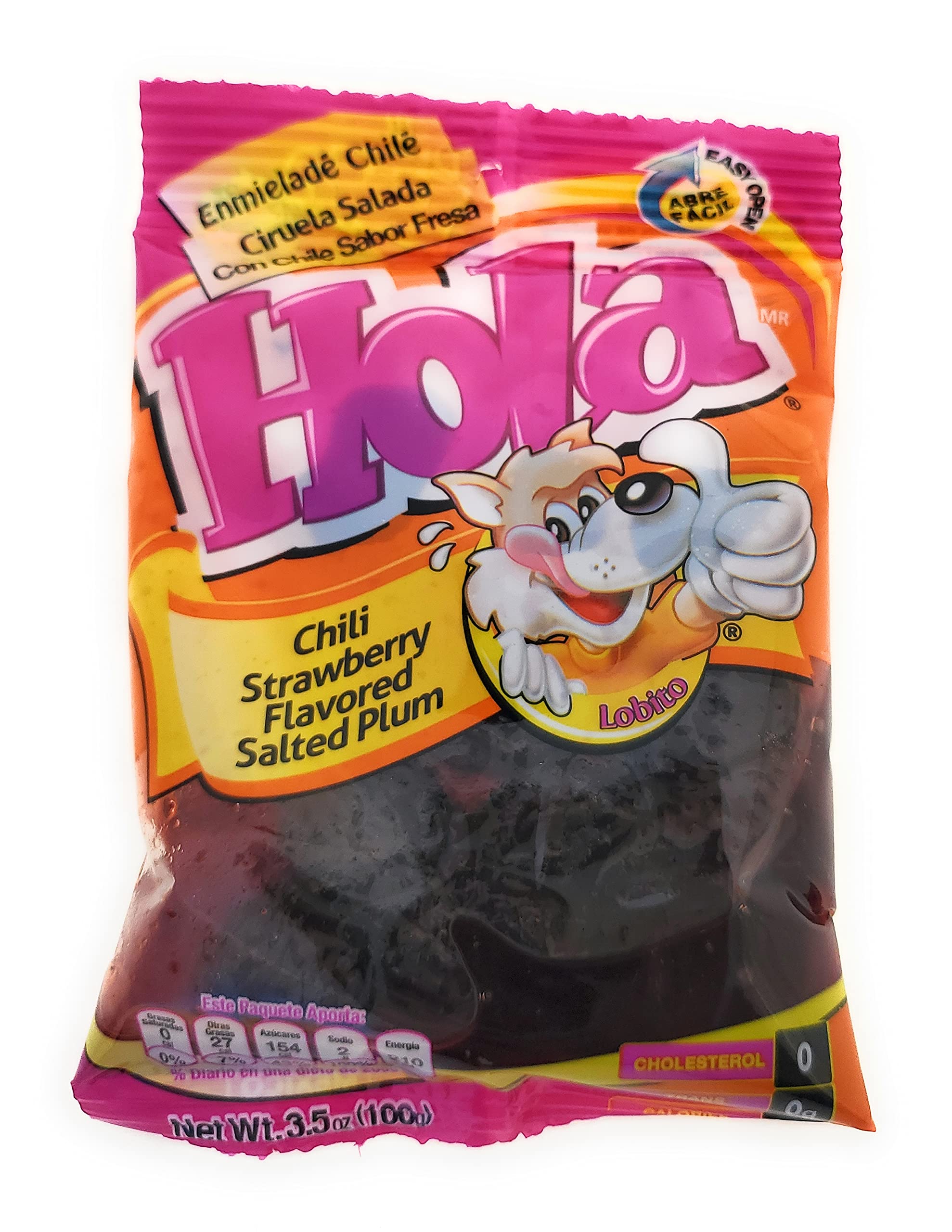 Salado Enmielado con Chile - Saladulces HOLA Lobito - Strawberry Flavored Salted Plums - 3.5 oz - 3 units