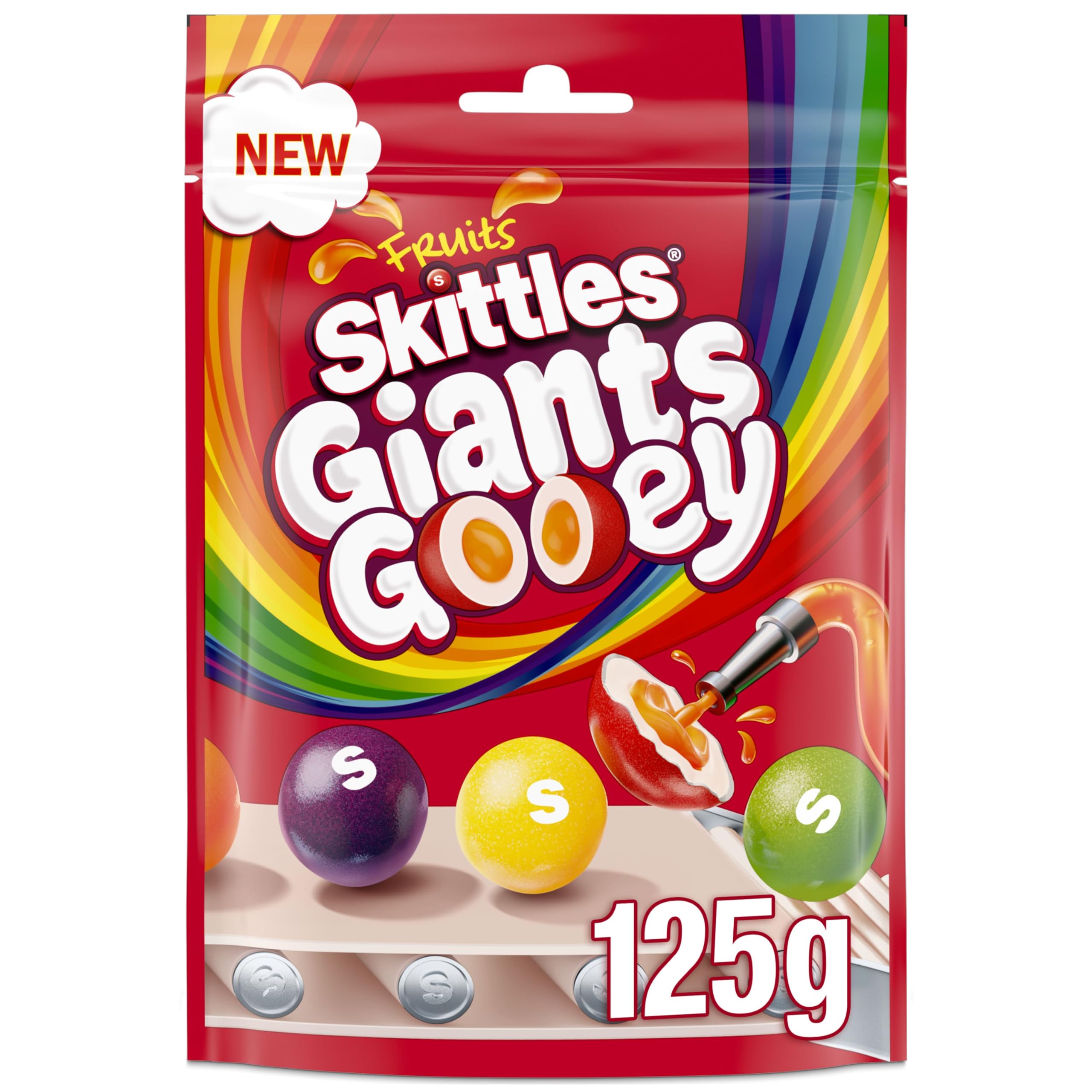 Skittles Giants Gooey Vegan Sweets Sharing Bag Candy 125g