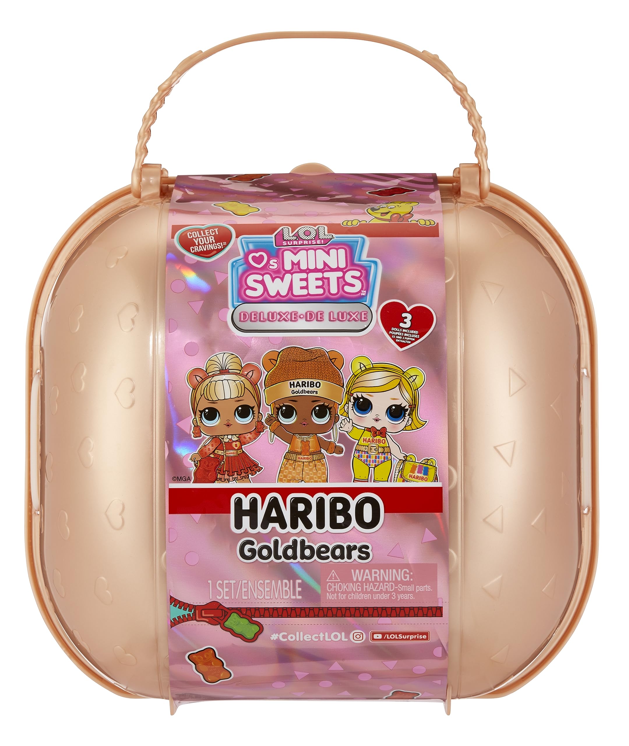 L.O.L. Surprise!Loves Mini Sweets Deluxe X Haribo - Goldbears - Includes 3 Candy-Themed Dolls, Fun Accessories, and Water Suprise - Collectable Dolls Suitable for Kids Ages 4+