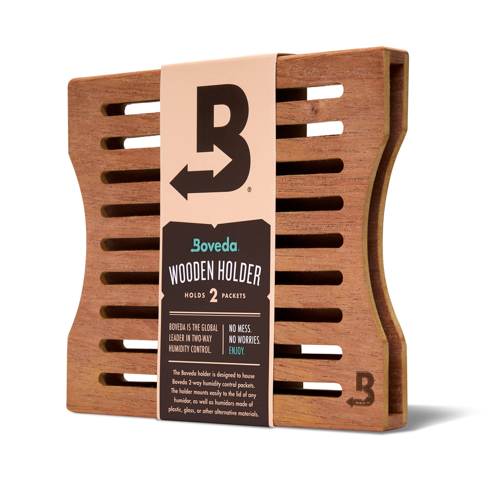 BovedaCedar Wooden Humidity Pack Holder for Cigar Humidor - for Use with Two Size 60 Boveda Side-by-Side (Sold Separately) - Includes Magnetic and Removable Tape Mounting Kits – 1 Count