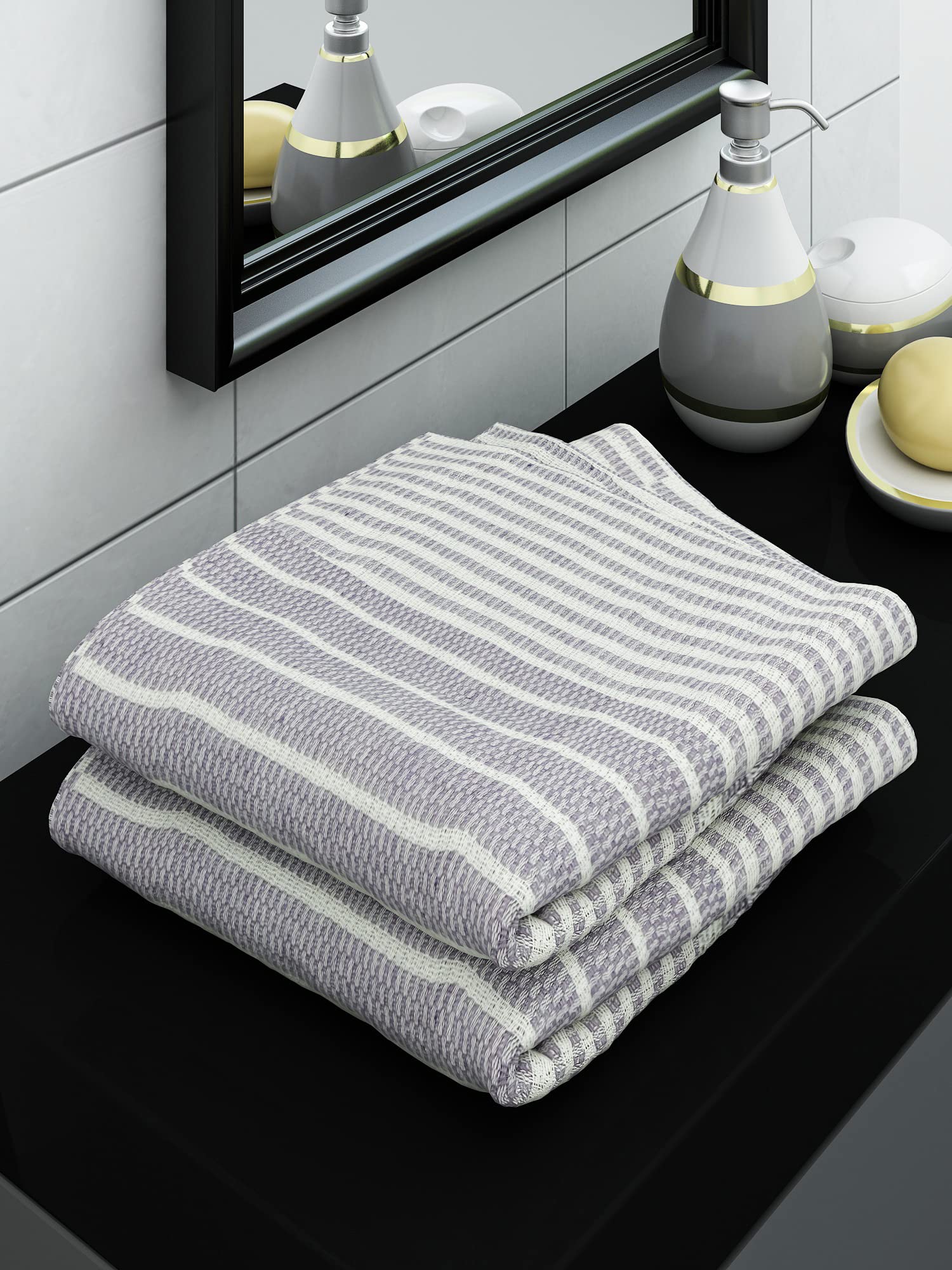 Athom TrendzAthom Trendz Presents Athom Living Woven Light Weight Bath Towels, Made up Cotton, Soft & Skin Friendy, Water Absorbent and Dries Quickly, Ideal for Travel Usage.