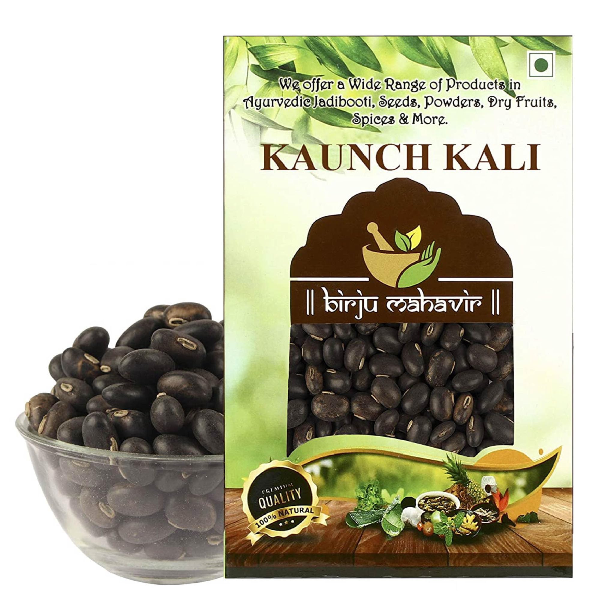 Birju Mahavir 100 gram BLACK KAUNCH SEED - MUCUNA PRURIENS, Black