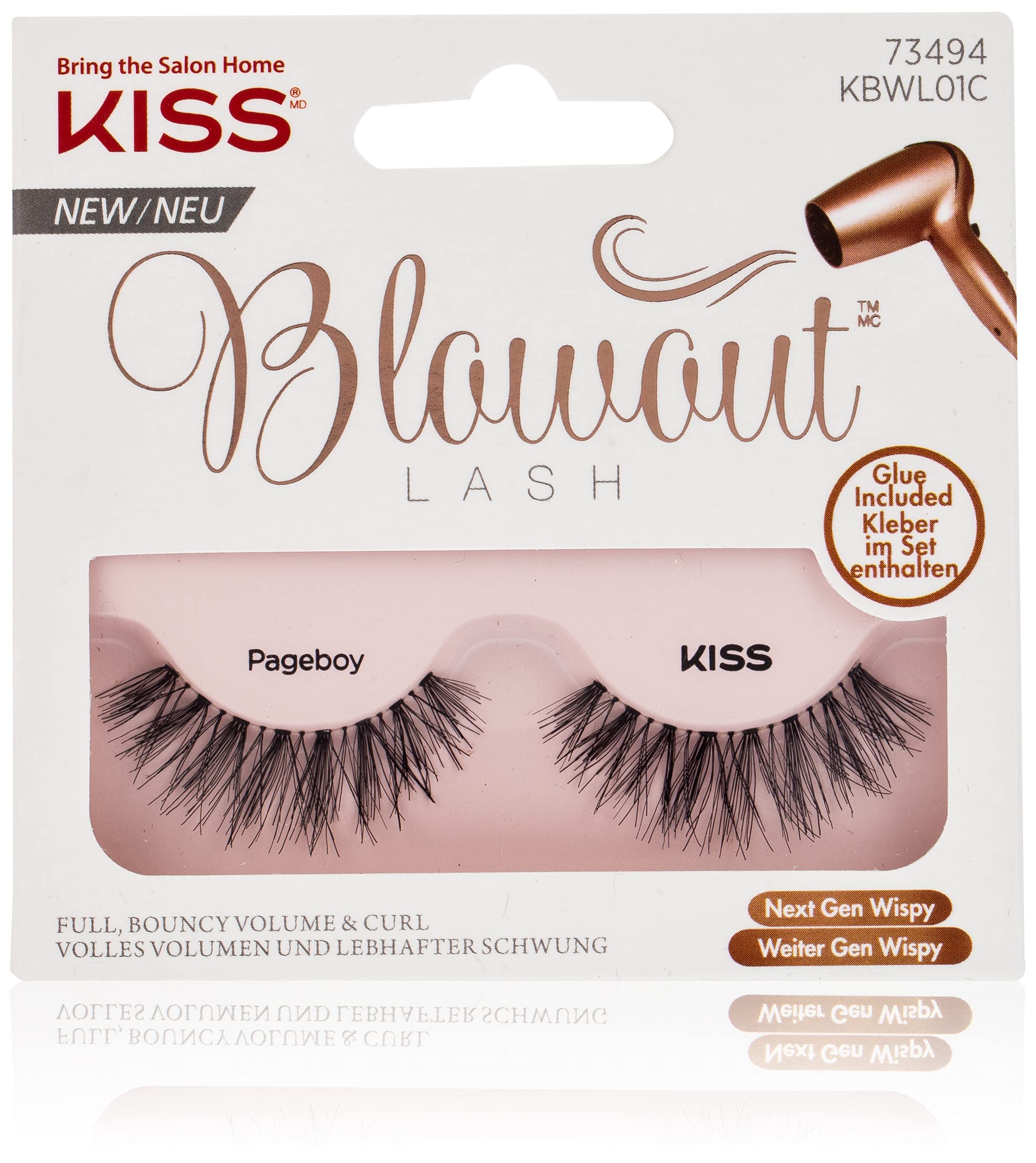 Kiss Blowout Eye Lash Kbwl01C, Pageboy, 1 Pair