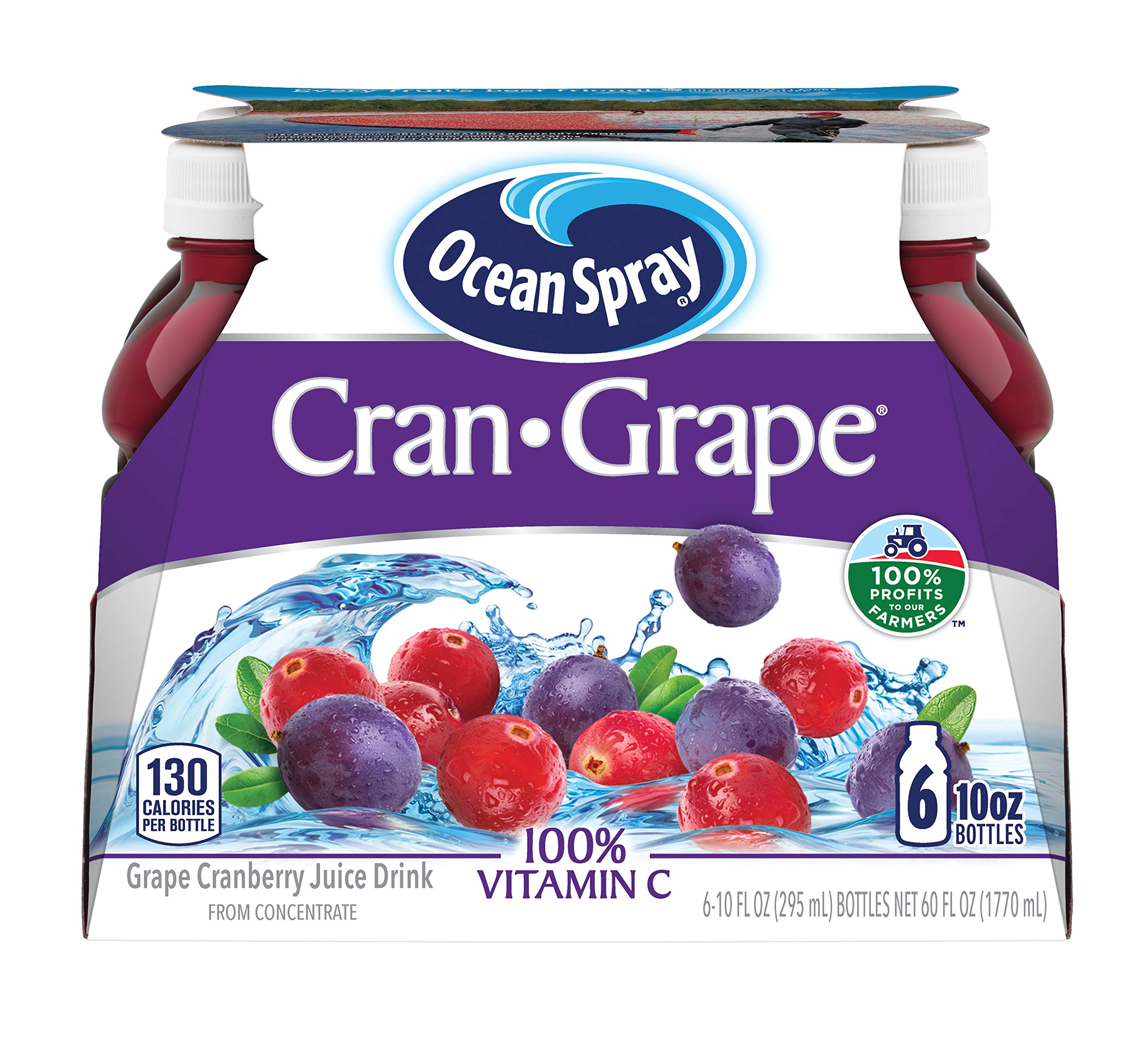 Ocean SprayJuice Drink, Cran-Grape, 10 Ounce Bottle (Pack of 6)